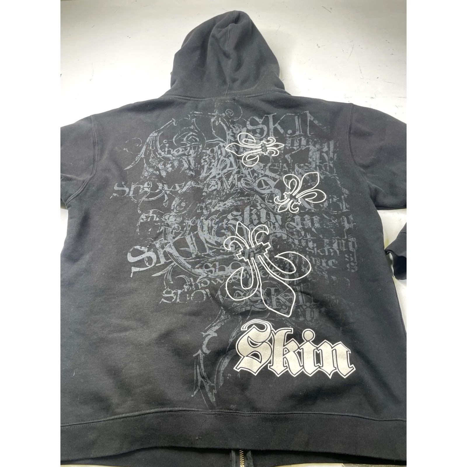 Skin VINTAGE Skin Full Zip Hoodie Sweatshirt AOP Black Men’s Large Size US L / EU 52-54 / 3 - 7 Thumbnail