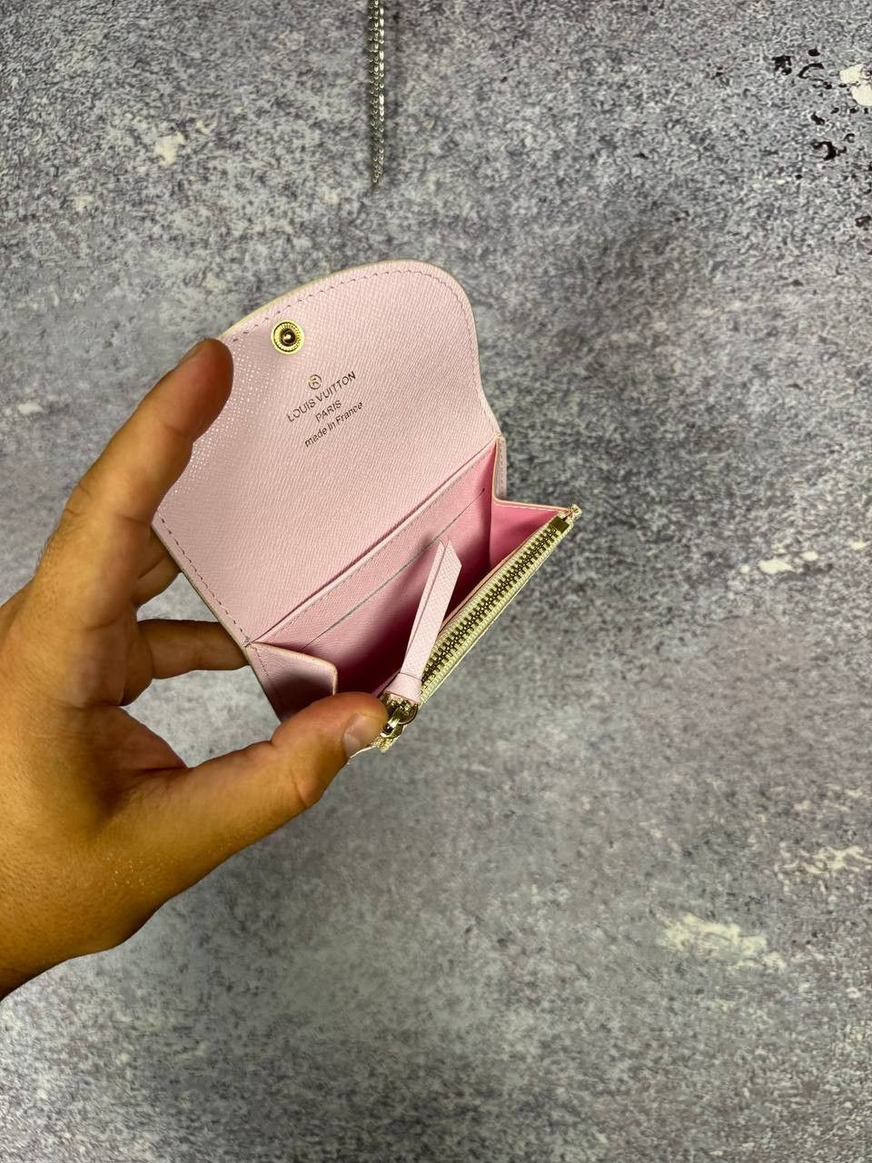 Louis Vuitton Louis Vuitton Damier Azur Canvas Wallet with Pink Button Size ONE SIZE - 7 Thumbnail