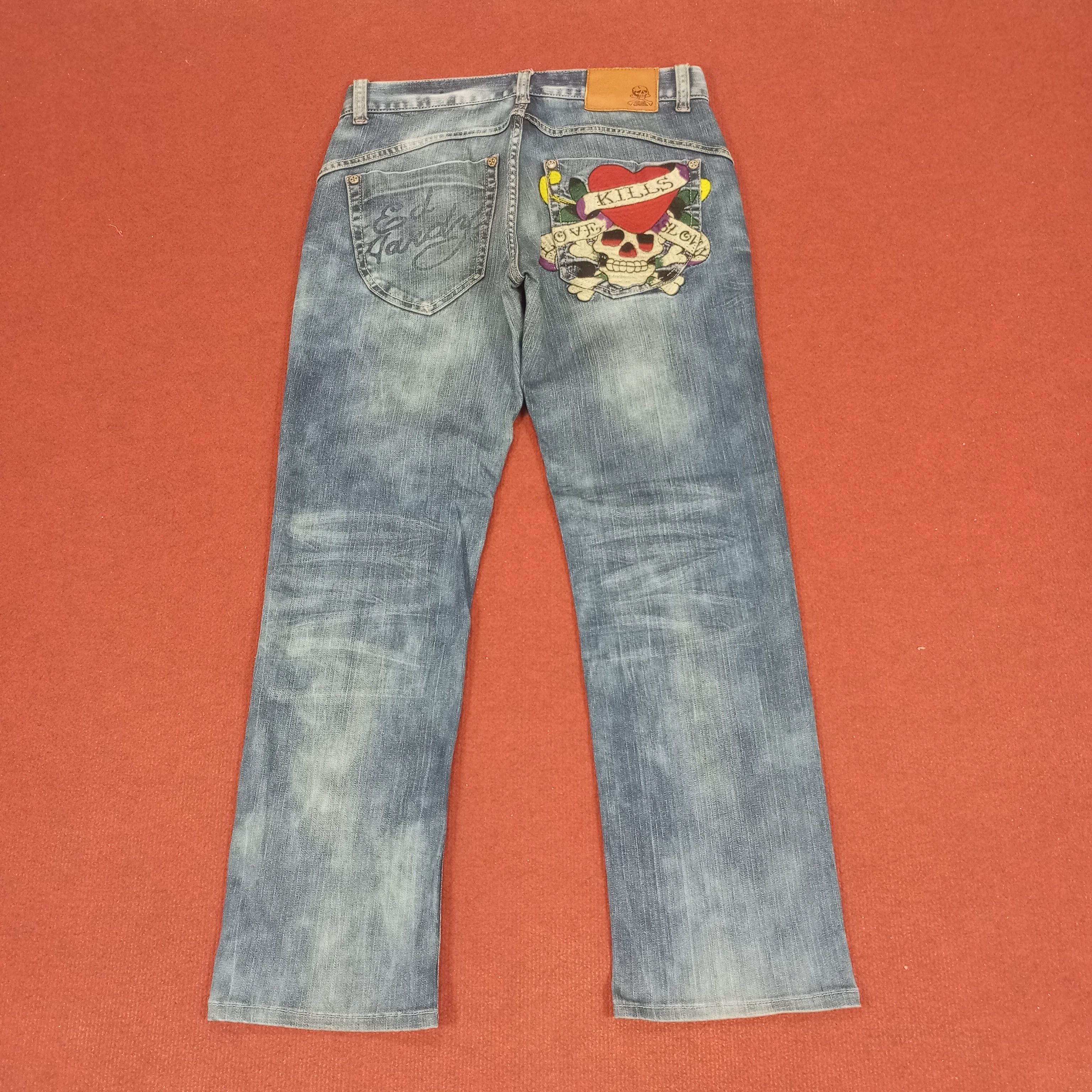 Christian Audigier × Ed Hardy × Vintage Ed Hardy Streetwear Style Jeans Skulls Design Size US 32 / EU 48 - 1 Thumbnail