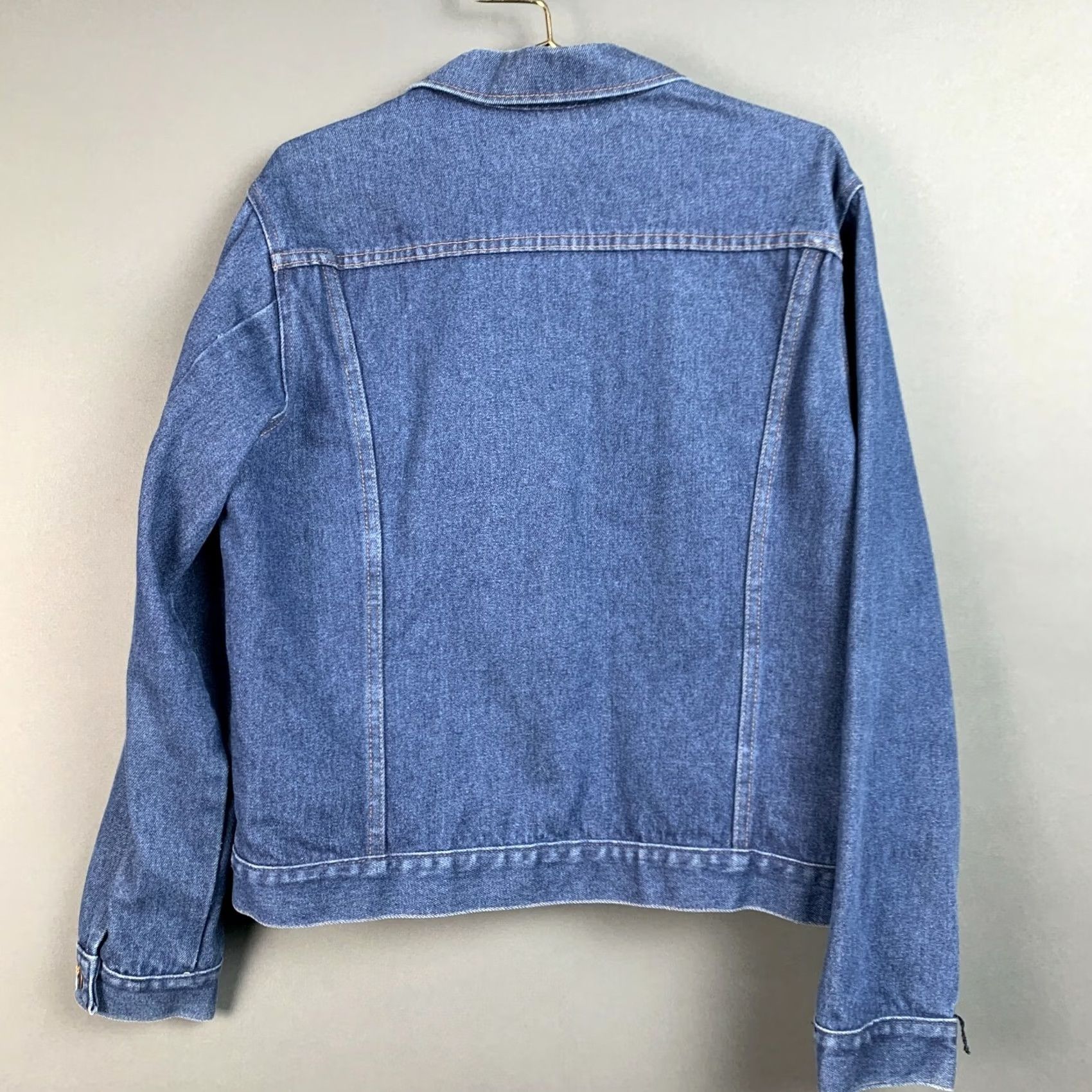 JCPenney VINTAGE JcPenney Denim Jean Button Jacket Shirt Medium 44 Blue 1980s Mens Womens Boys Girls Size US 31 - 7 Thumbnail