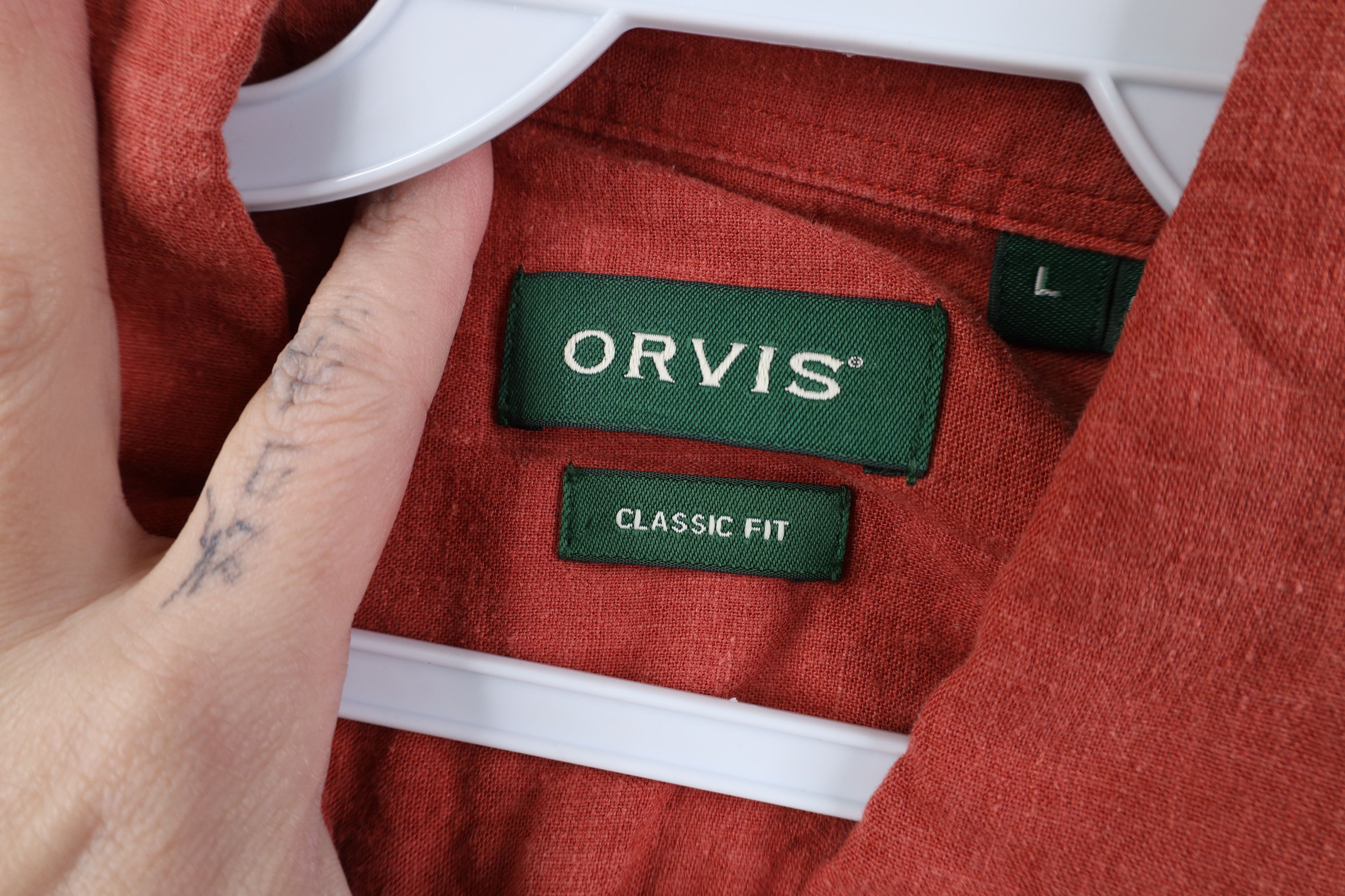 Orvis Vintage Y2K Orvis Blend Short Sleeve Button Shirt Orange Size US L / EU 52-54 / 3 - 7 Thumbnail