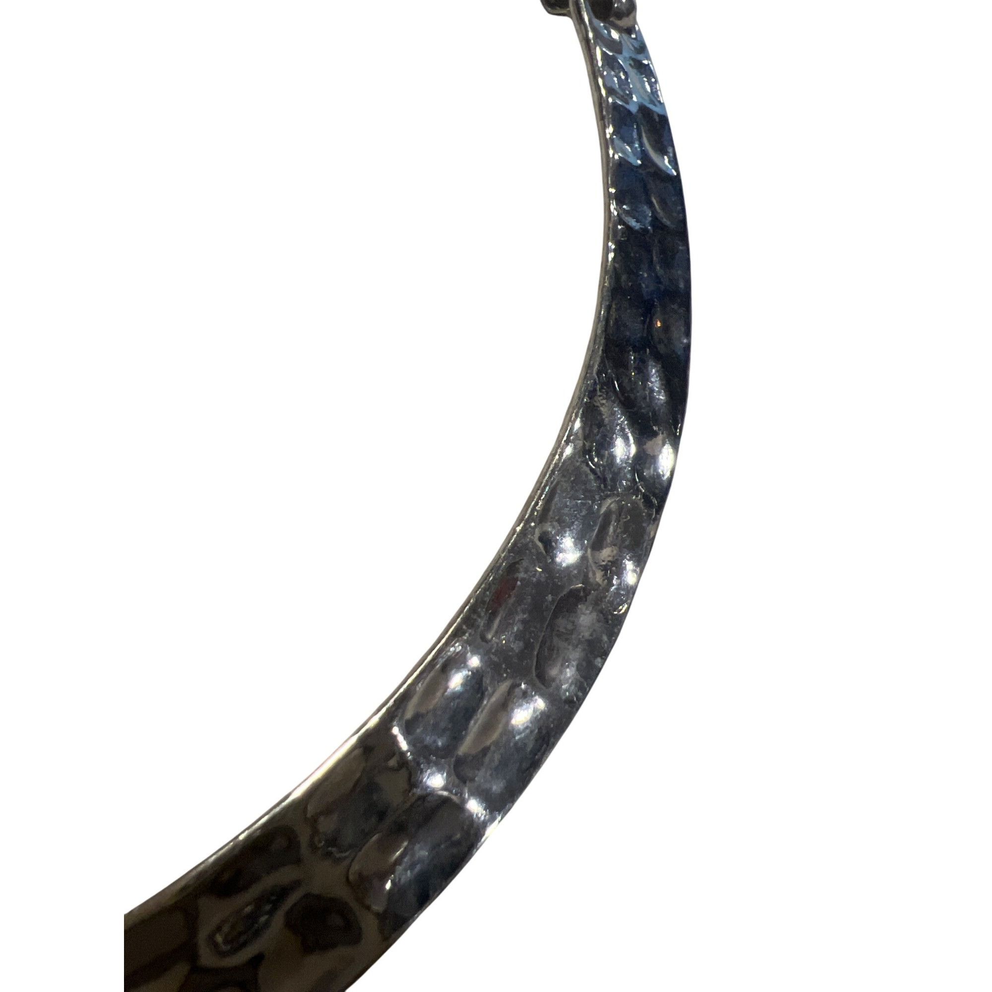 Other Hammered Silver Tone Metal Collar Necklace Articulated Choke Size ONE SIZE - 2 Thumbnail
