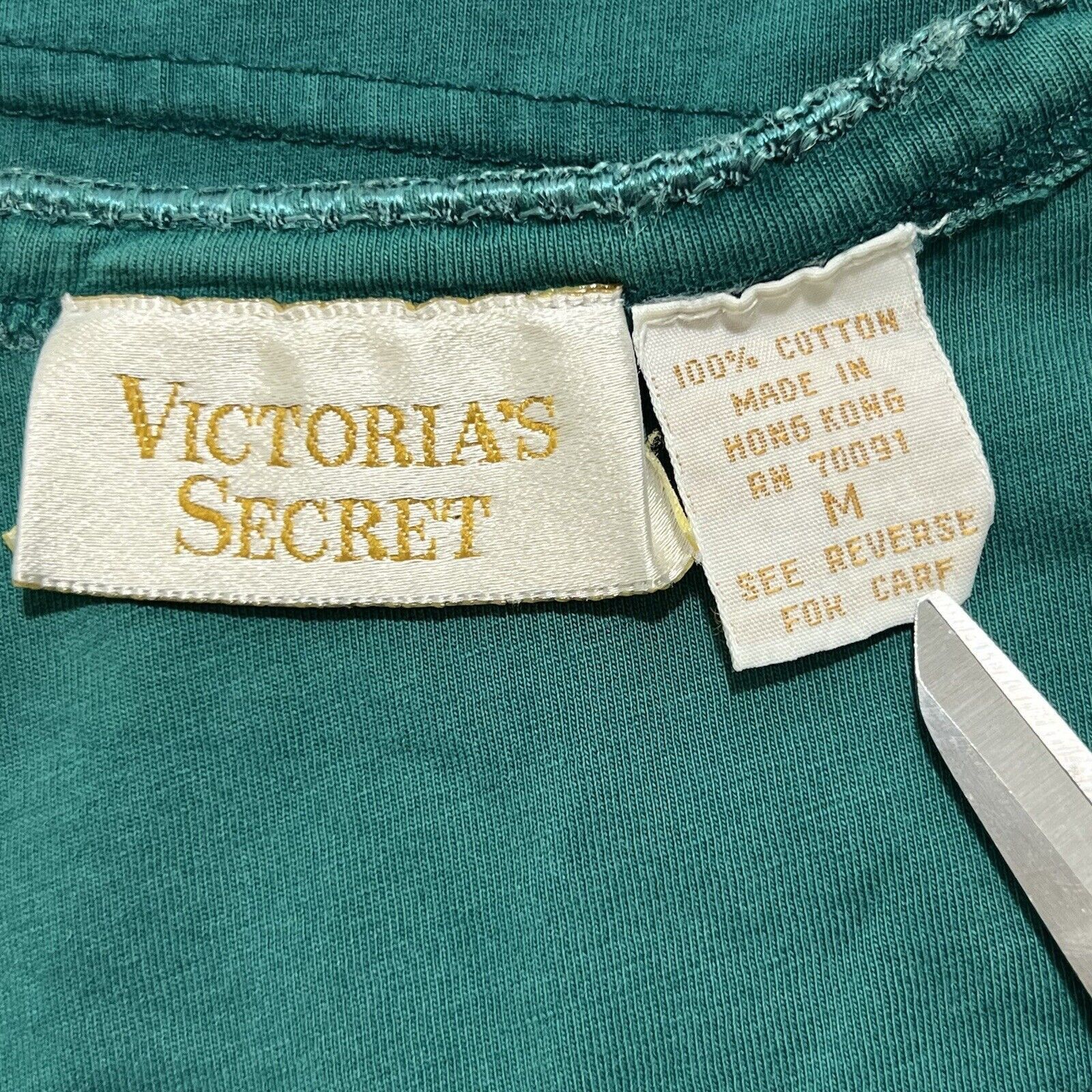 Victoria's Secret Vintage Victoria's Secret Pocket T Shirt Teal Green Size M / US 6-8 / IT 42-44 - 3 Thumbnail