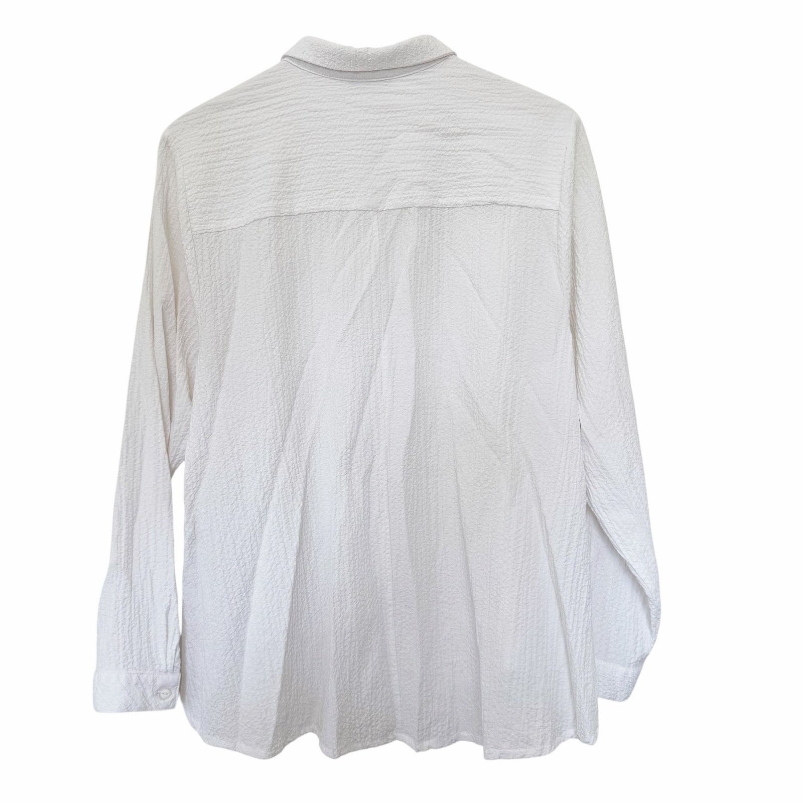 Habitat Habitat White Textured Long Sleeve Button Down Shirt Sz XL Size XL / US 12-14 / IT 48-50 - 5 Thumbnail