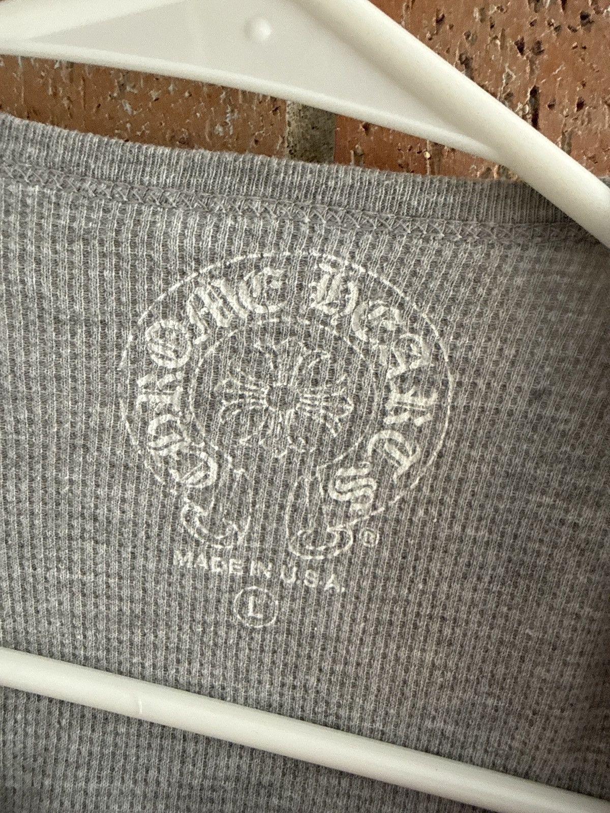 Chrome Hearts Chrome Hearts Scroll Logo Long-Sleeve Thermal T-Shirt 'Grey' Size US M / EU 48-50 / 2 - 5 Thumbnail