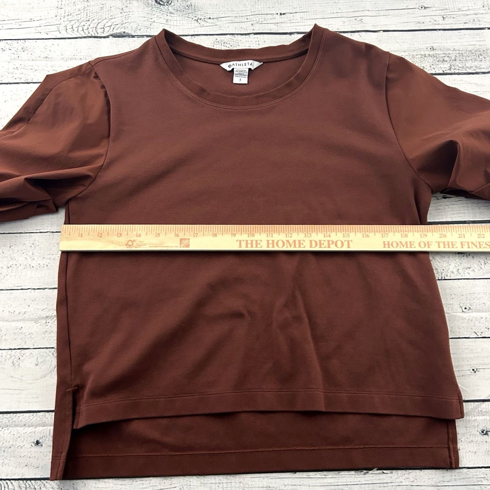 Athleta Athleta Harlow Hybrid T Short Rouched Sleeve Top Women's Small Brown Shirt Women S Brown Athleta Harlow Hybrid T Short Rouched Sleeve Top (S) Brown Size S / US 4 / IT 40 - 4 Thumbnail
