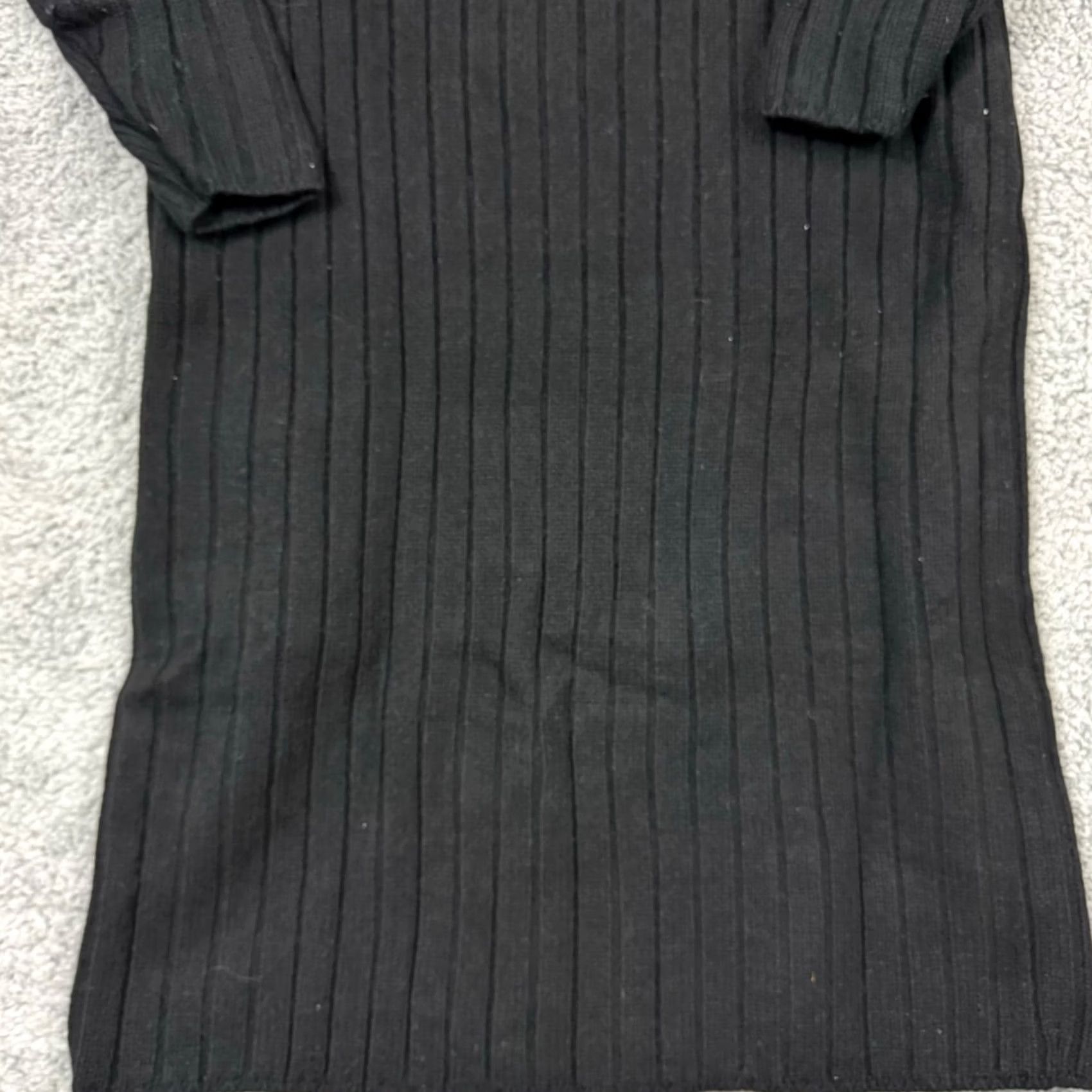 Liz Claiborne VINTAGE Liz Claiborne Sweater Dress Womens M Knit Mock Neck Long Sleeve Black Solid 50s 80s 90s Angel Cat City Logo Dress Womens Size M / US 6-8 / IT 42-44 - 7 Thumbnail