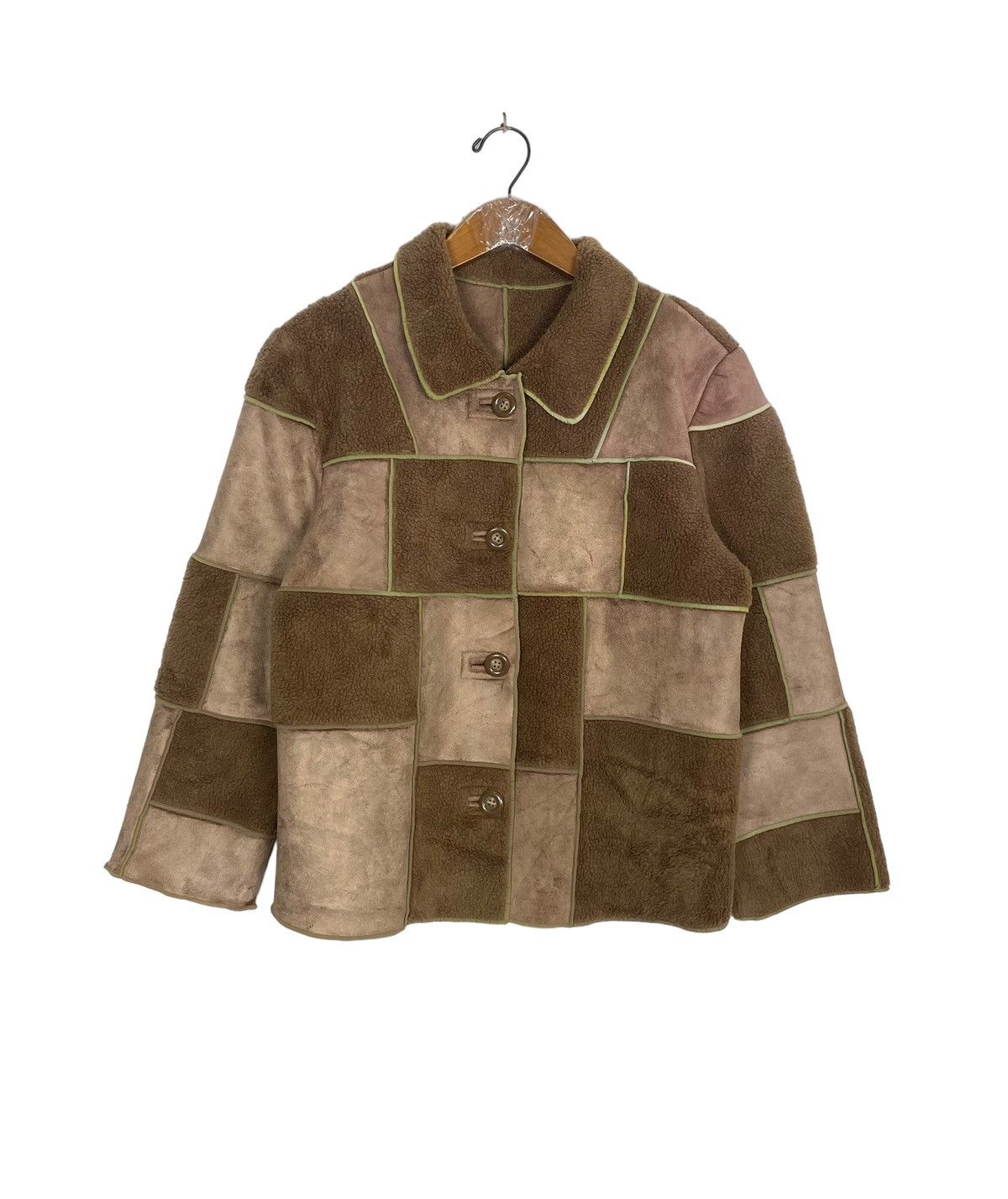 Japanese Brand Rare‼️ Frohlich Japan Patchwork Pile Jacket Size M / US 6-8 / IT 42-44 - 1 Thumbnail