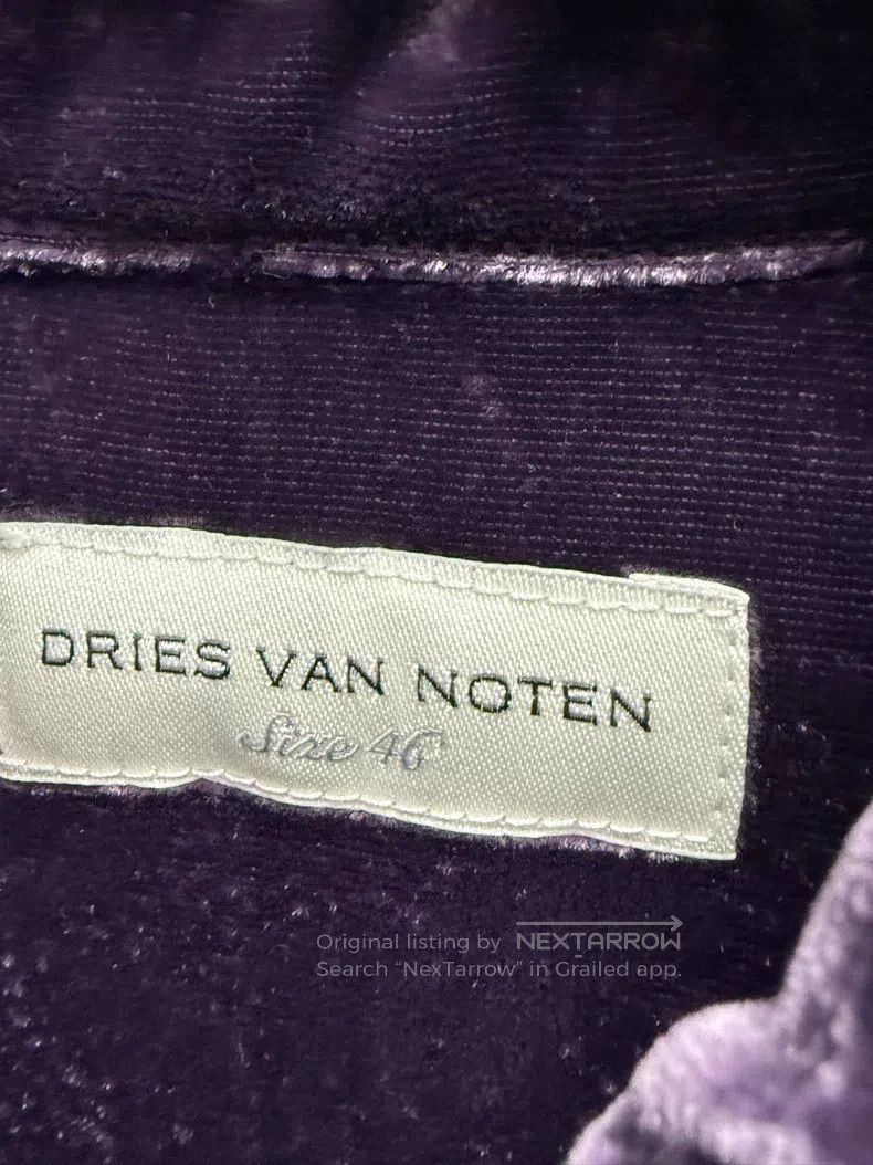 Dries Van Noten Dries Van Noten Velvet Dark Pattern Gem Button Shirt Size US S / EU 44-46 / 1 - 4 Thumbnail