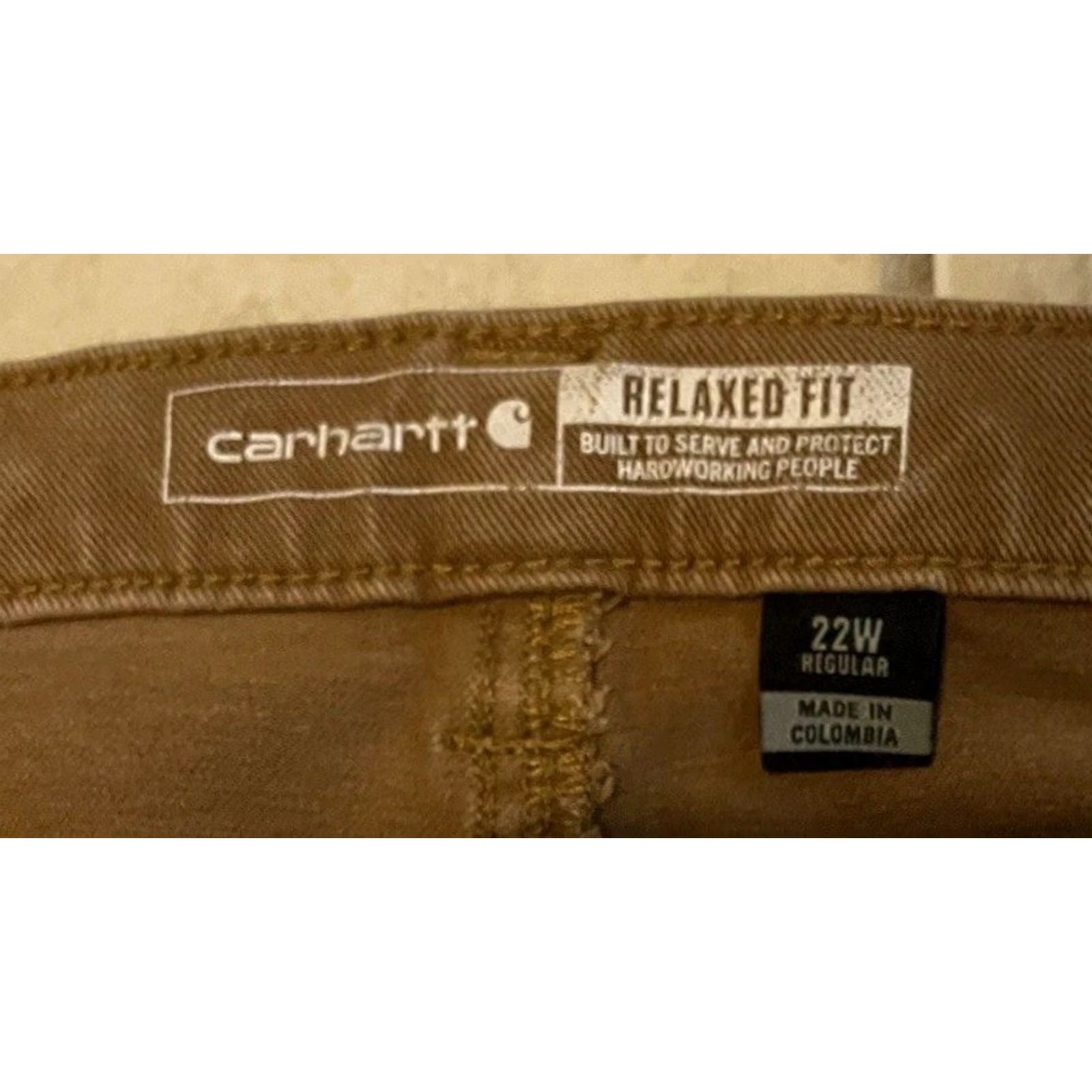 Carhartt VINTAGE Carhartt Faded Double Knee Pants 22W Work Biker Trucker Punk Grunge WIP 90s Women Jeans Brown 30in Inseam Mens, Womens, Boys, Girls Size 40" / US 18 - 6 Thumbnail