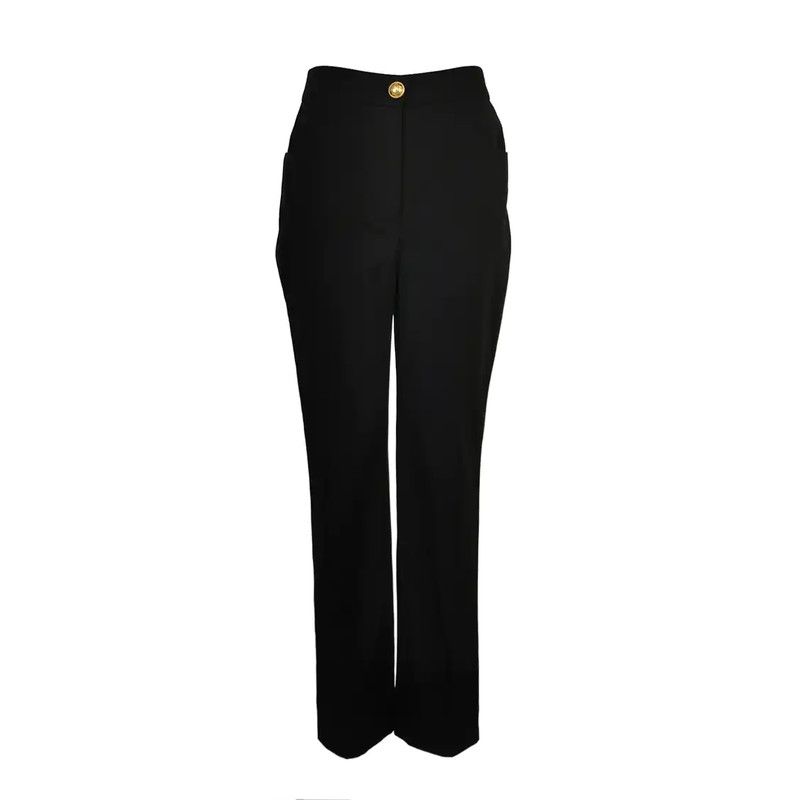 Balmain Women's Black Wool Casual Pants 0089