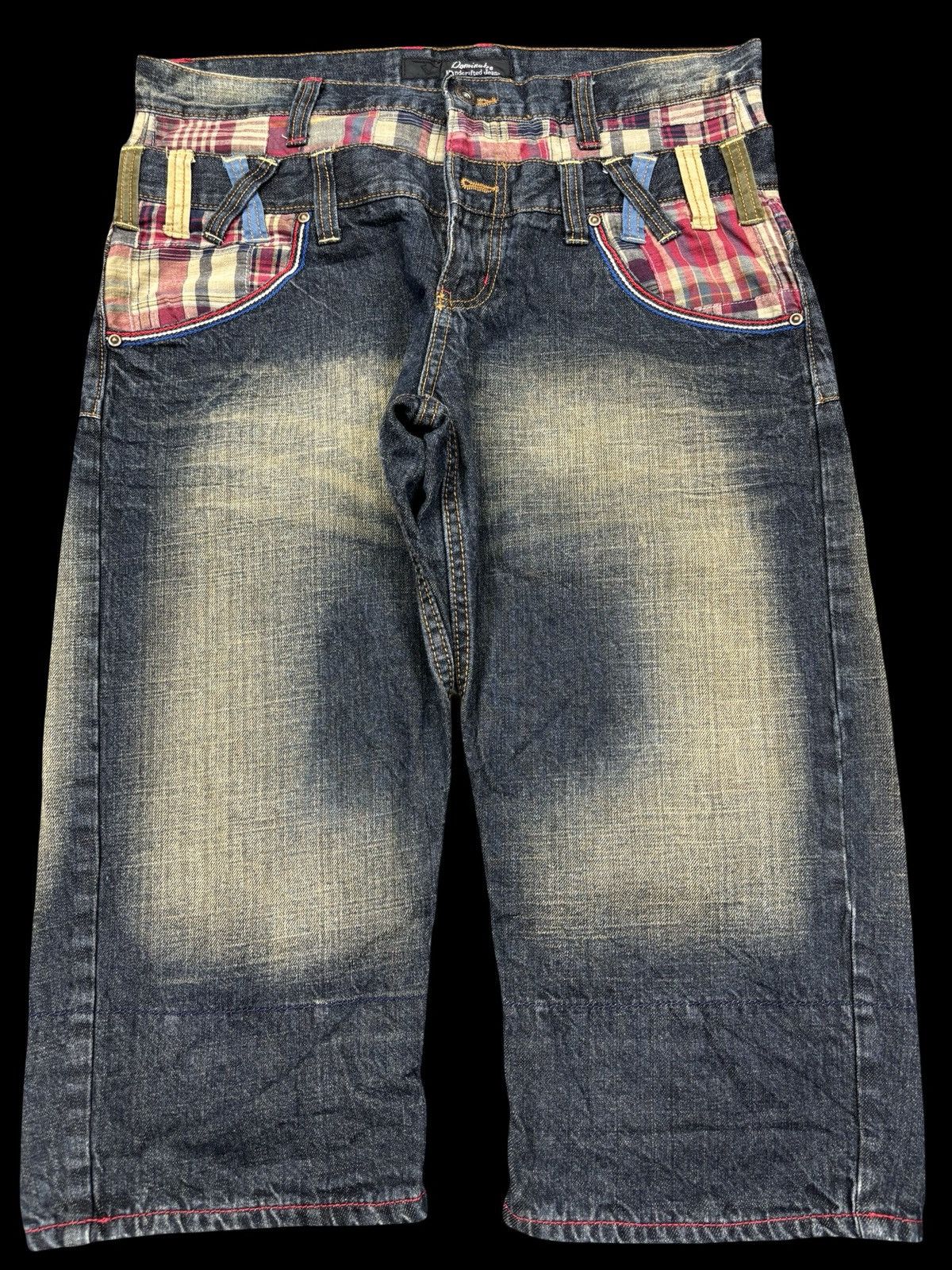 💥Insane Dominate Rust Wash Double Waist Short Denim F747