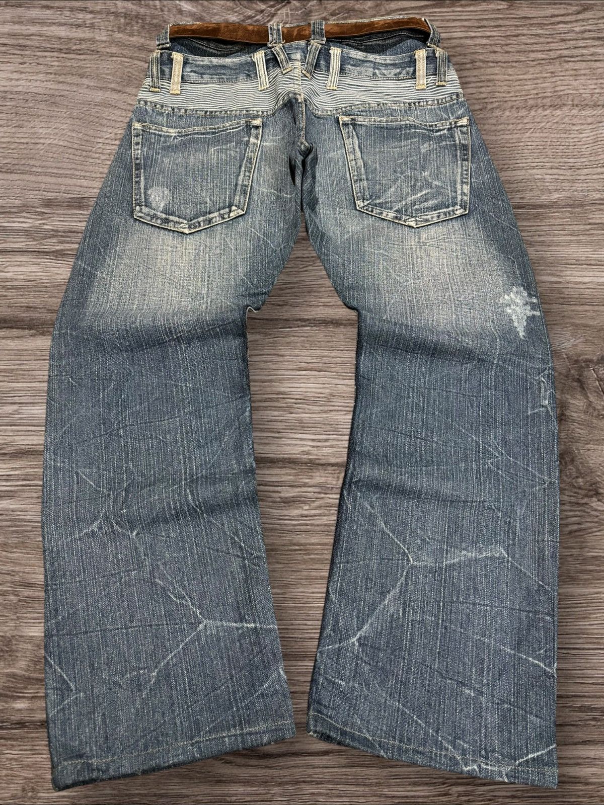 14th Addiction Y2k Japanese Dominate Double Waist Faded Grunge Punk Jeans Size US 32 / EU 48 - 2 Thumbnail