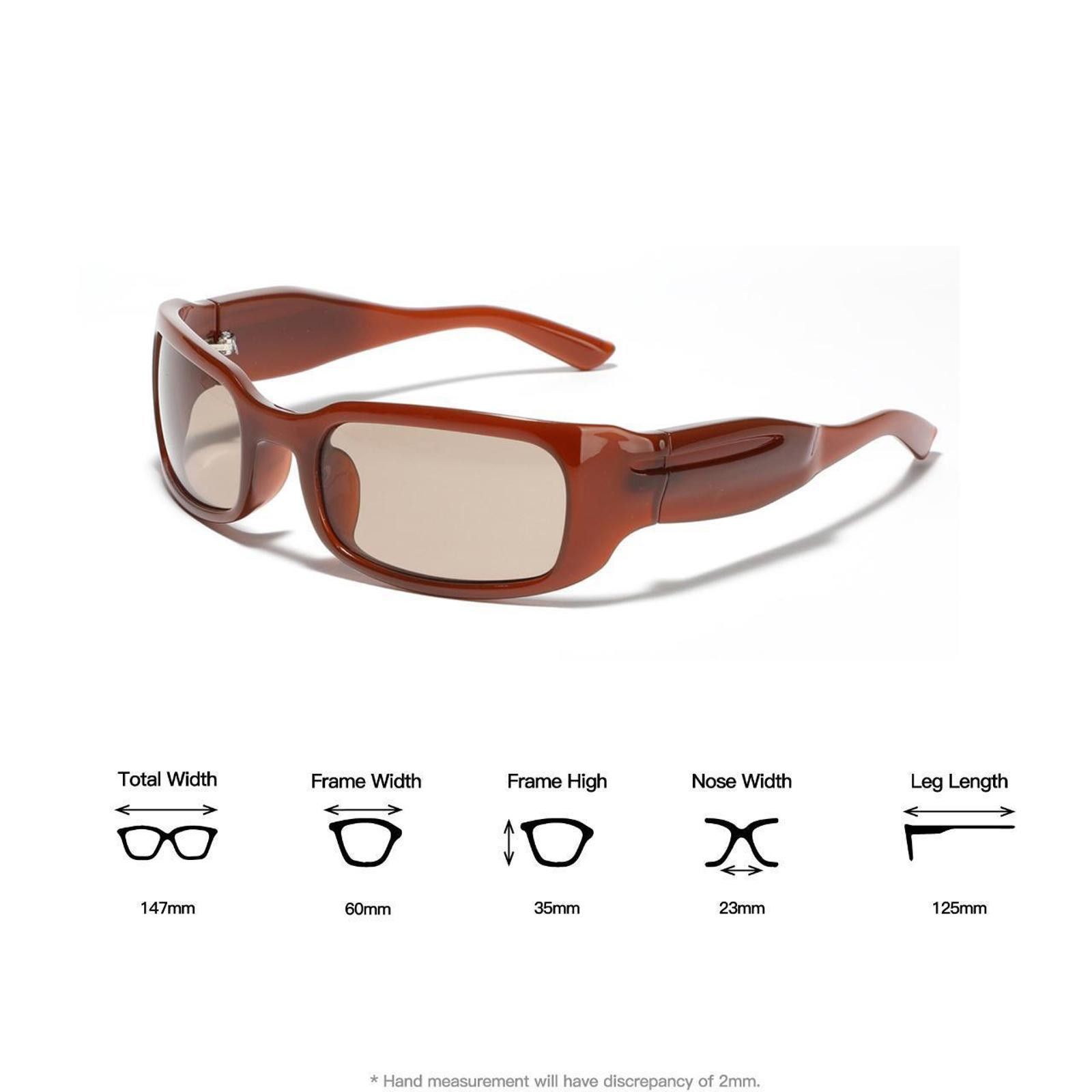 Japanese Brand Vtg Y2k Avant Garde Futuristic Caramel Rectangle Sunglasses Size ONE SIZE - 8 Thumbnail
