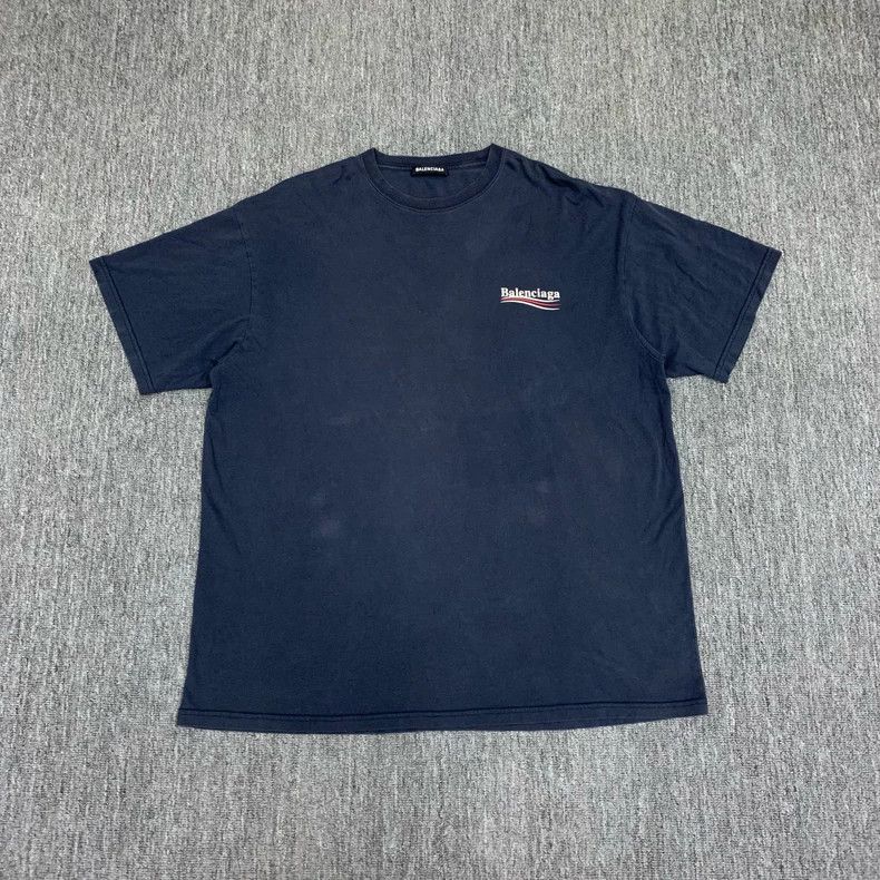 Balenciaga Balenciaga Navy Blue Cola Short Sleeve Size US XL / EU 56 / 4 - 1 Thumbnail