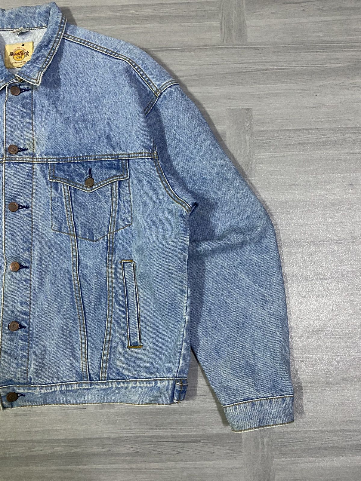Hard Rock Cafe Vintage Hard Rock Cafe Paris Save The Planet Denim Jacket Size US XL / EU 56 / 4 - 12 Thumbnail