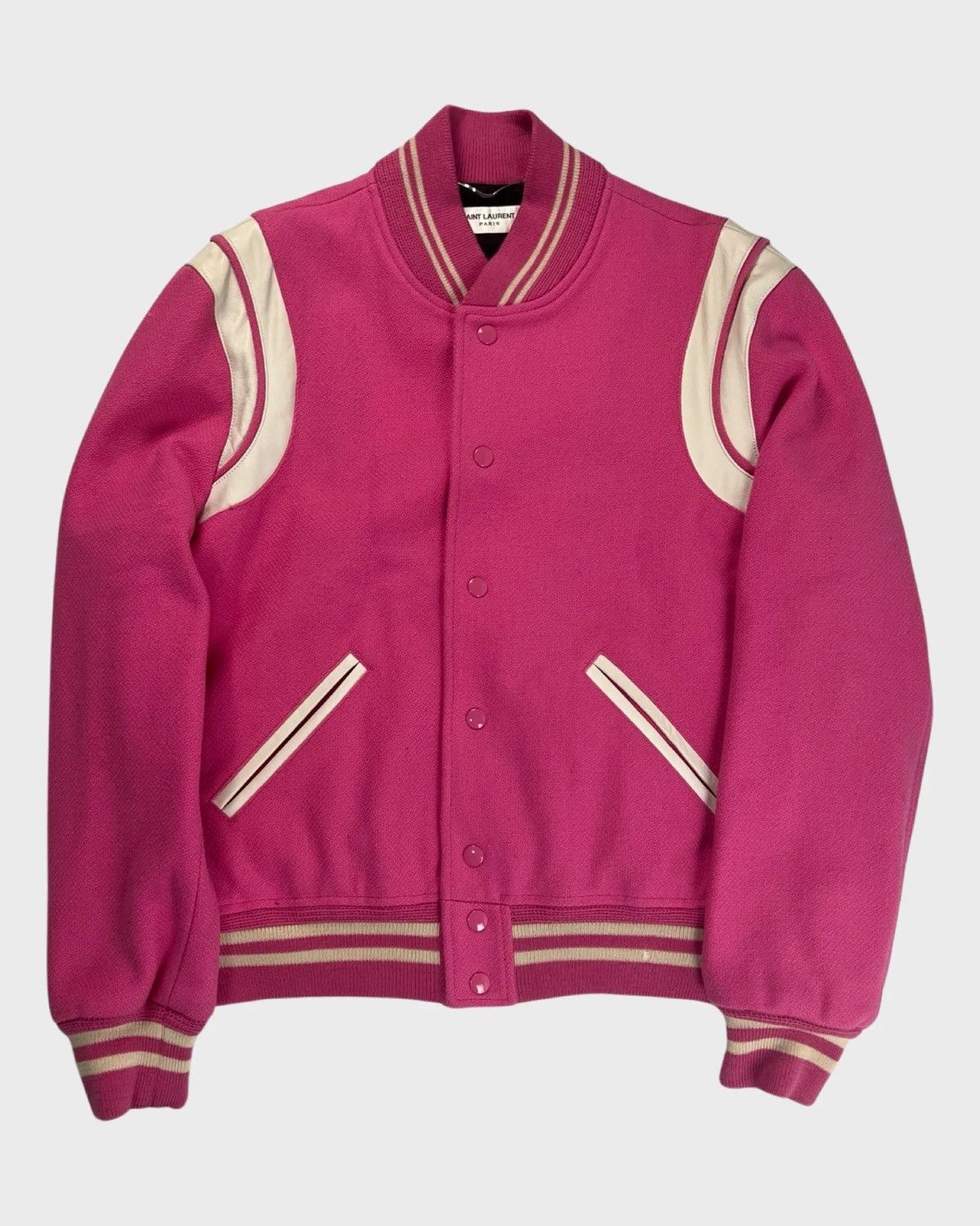 Wool Jacket Saint Laurent Pink Teddy Jacket Saint Laurent Paris