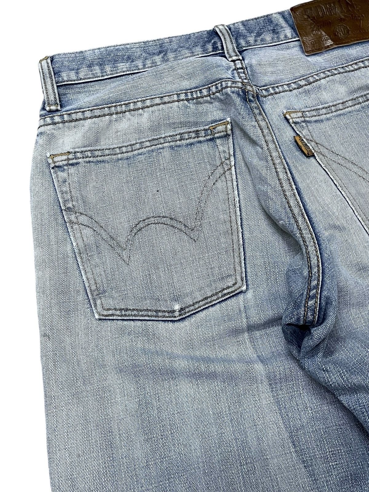 Edwin × Vintage Edwin XV Light Wash Distressed Straight Jeans Size US 30 / EU 46 - 17 Thumbnail