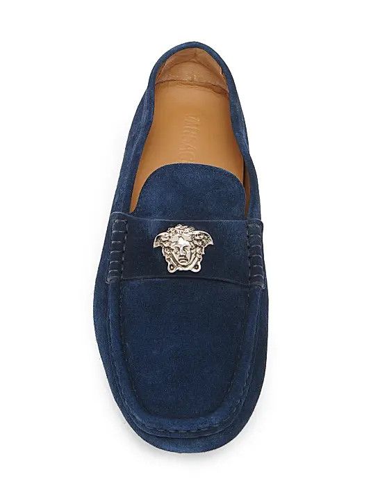 Versace os11x0326 Medusa Suede Driving Loafers in Blue Size US 13 / EU 46 - 5 Thumbnail