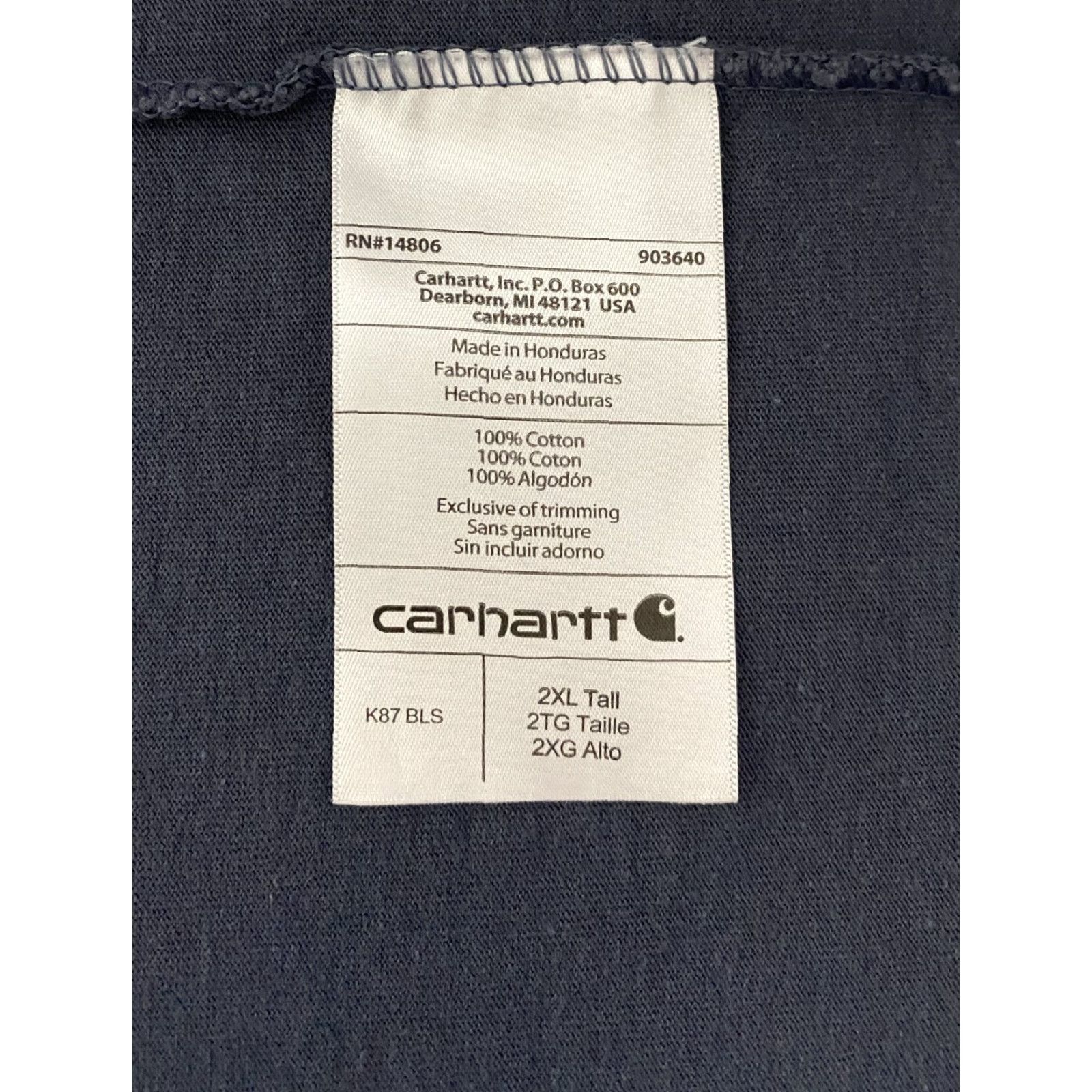 Carhartt Carhartt Shirt Mens 2XL Tall Blue Loose Fit Pocket Workwear Tee K87 BLS Cotton Size US XXL / EU 58 / 5 - 6 Thumbnail