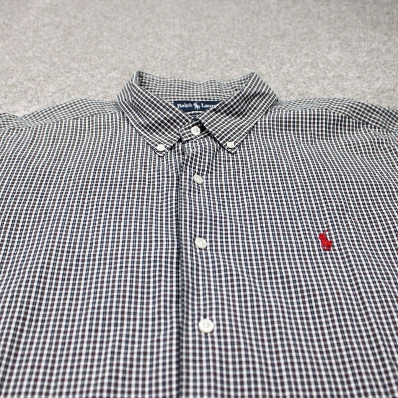 Ralph Lauren Ralph Lauren Shirt Men 2XL Gray/White Marlowe 100% Cotton Long Sleeve Button-Up Knit Polo Size US XXL / EU 58 / 5 - 5 Thumbnail