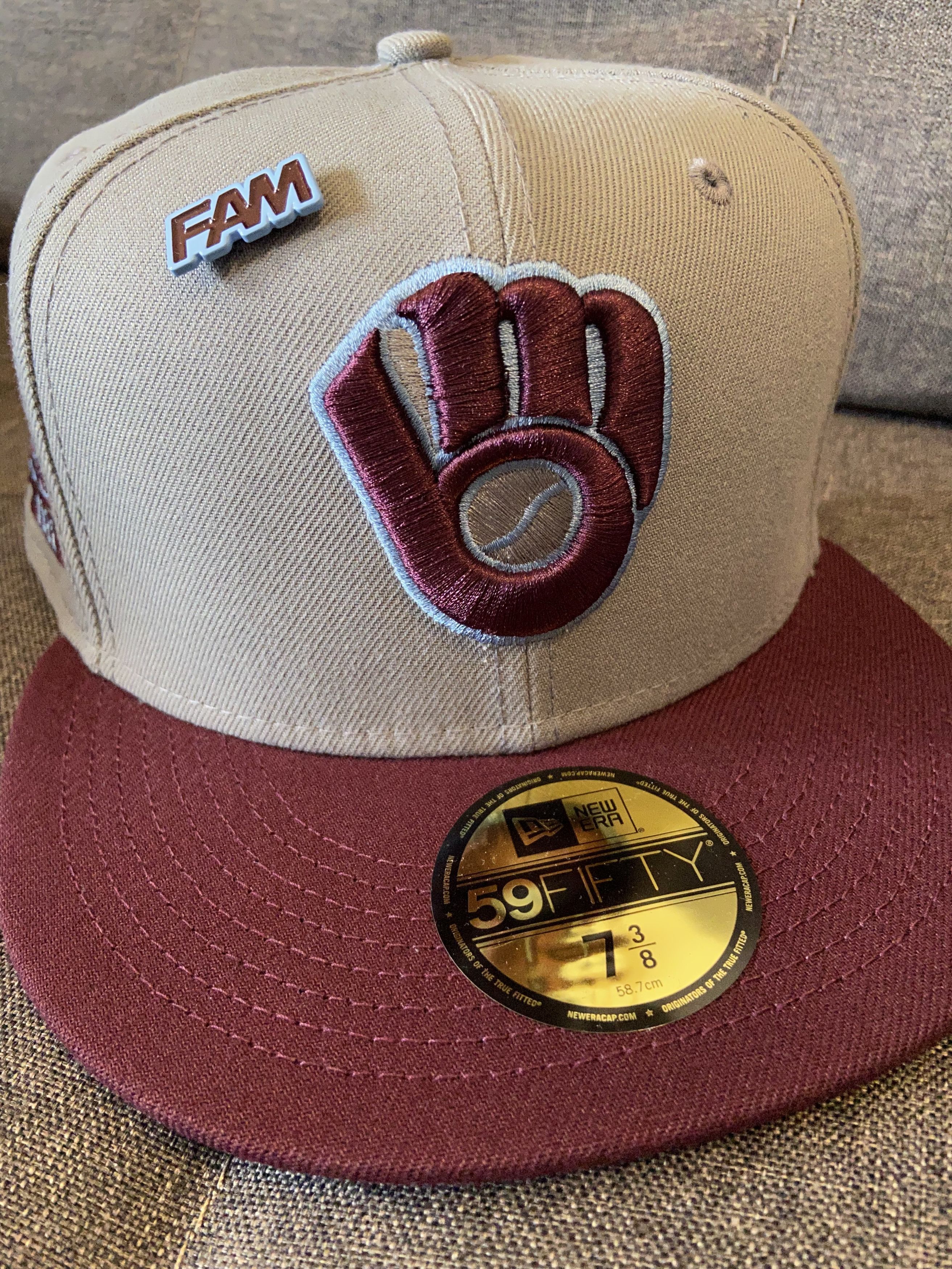 image of New Era European Exclusive Brewers Fitted - Maroon/blue, Men's