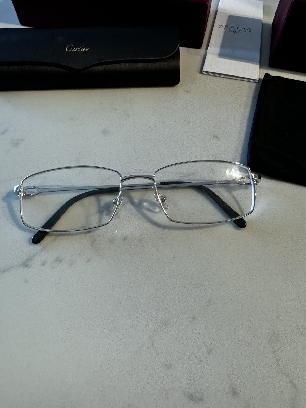 Cartier Unisex Cartier Rimless Glasses Silver Size ONE SIZE - 2 Thumbnail