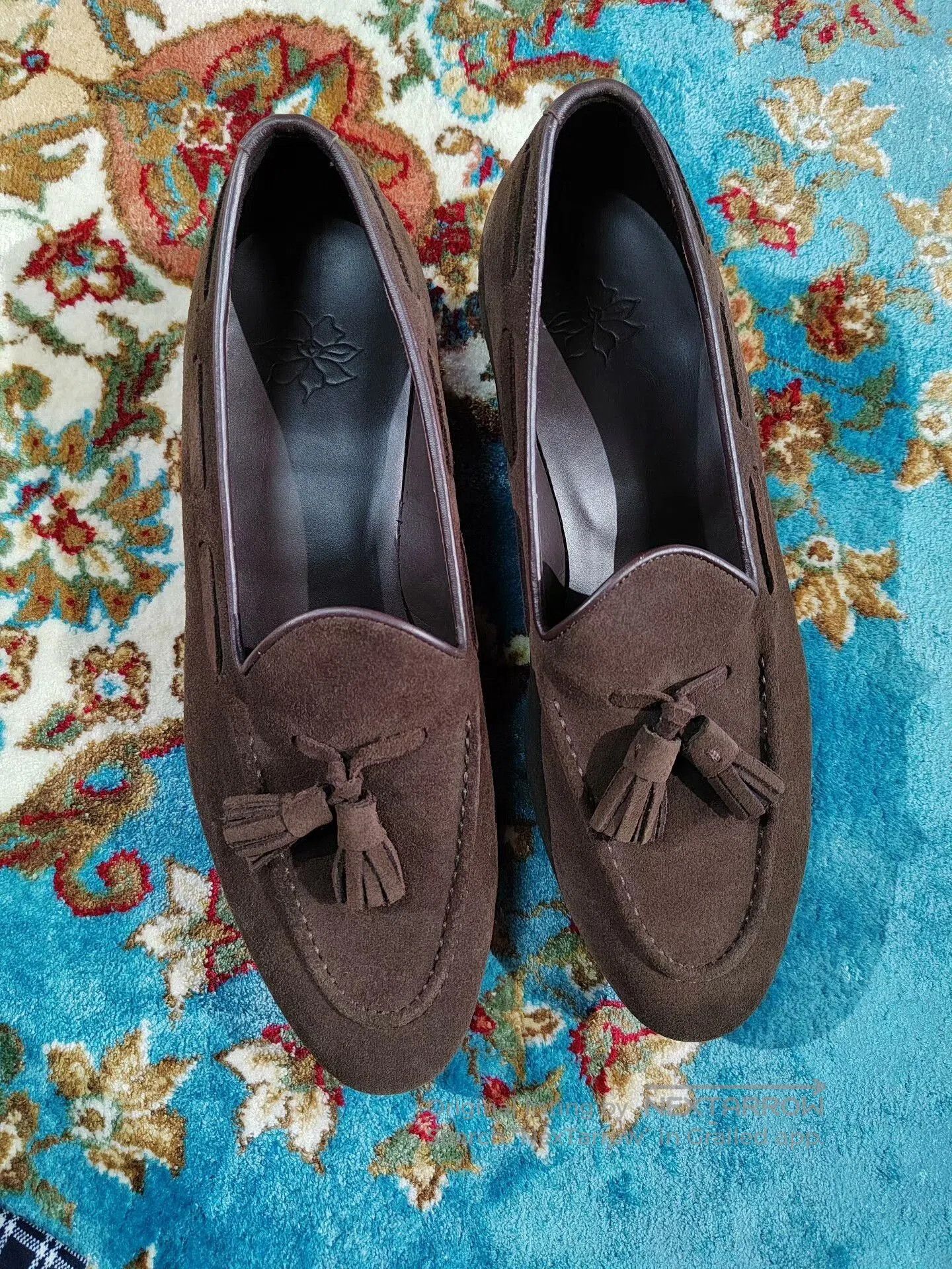 Japanese Brand Italian Handmade Brown Loafers for Men. Size US 6 / EU 39 - 2 Thumbnail