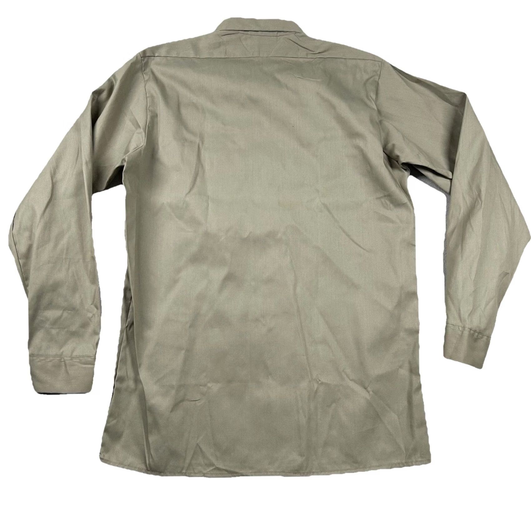 Dickies VINTAGE Dickies Shirt Mens L Work Long Sleeve Button Beige Brown Twill USA 90s Mens Button-Up Top Twill Cotton Polyester Solid Shirt Size US L / EU 52-54 / 3 - 2 Thumbnail