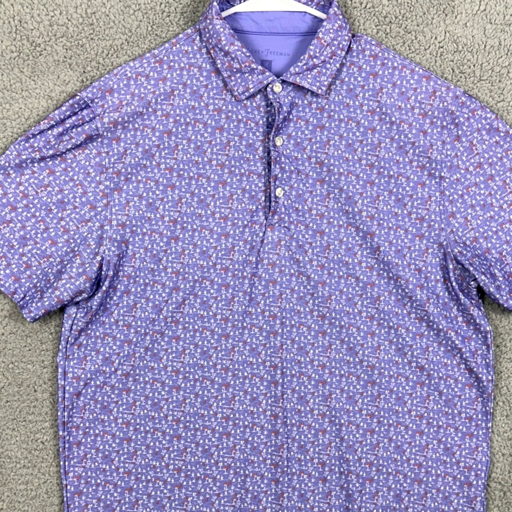 Vintage Hickey Freeman Polo Shirt Mens Medium Light Purple Geometric Short Sleeve Rugby Shirt Polo Mens Medium Purple Geometric Short Sleeve Rugby Size US M / EU 48-50 / 2 - 2 Thumbnail