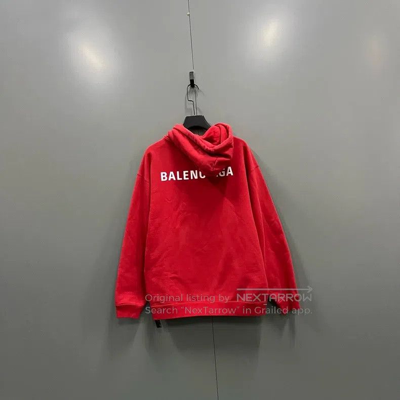 Balenciaga Balenciaga Red Back Printed Large Logo Hoodie Size US S / EU 44-46 / 1 - 4 Thumbnail