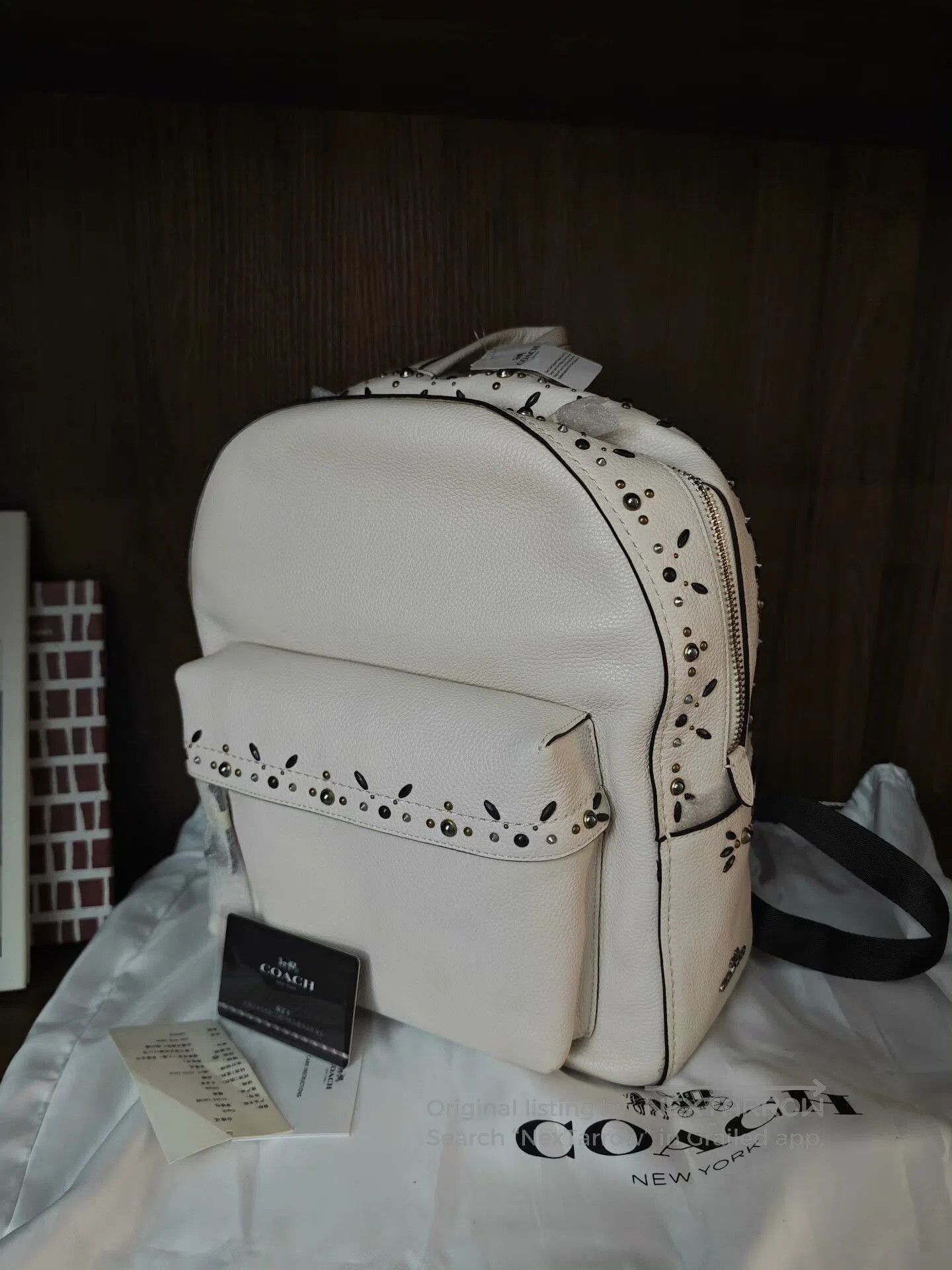 Coach Coach Studded Leather Beige Large Backpack. Size ONE SIZE - 1 Thumbnail