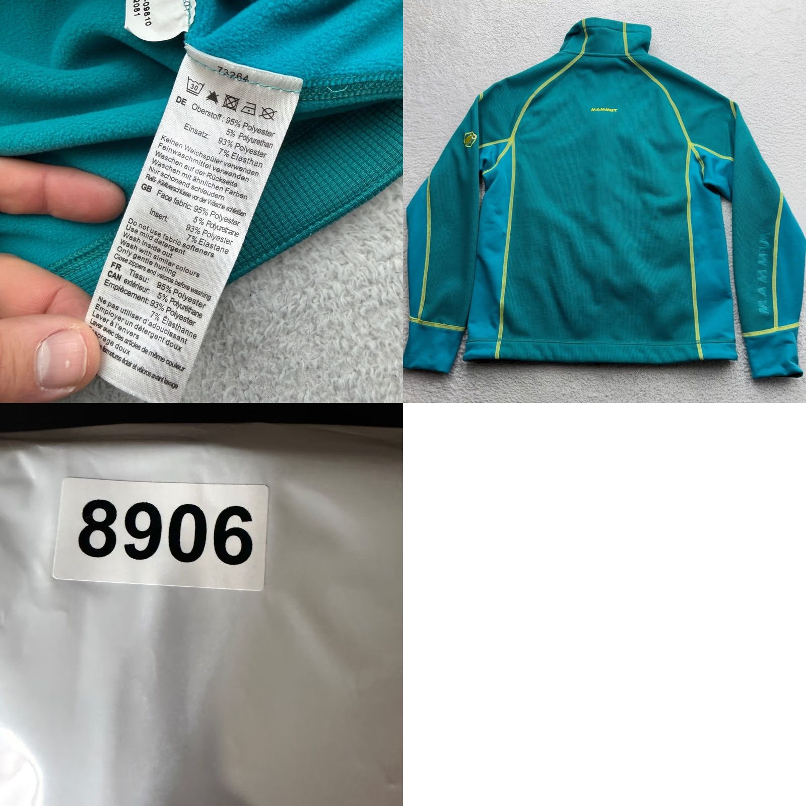 Mammut Mammut Womens Teal Lime Green Full Zip Grid Fleece Jacket L Hiking Gorpcore Size L / US 10 / IT 46 - 8 Thumbnail