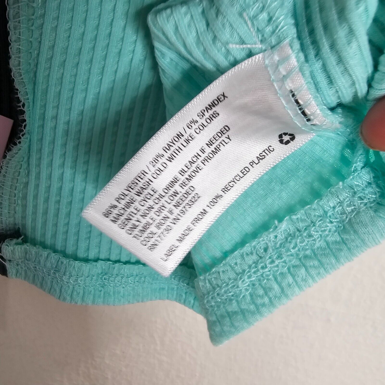 Other NWT Teal & Black Front Ruche Stretch Scoop Crop Bralette M Size M / US 6-8 / IT 42-44 - 6 Thumbnail