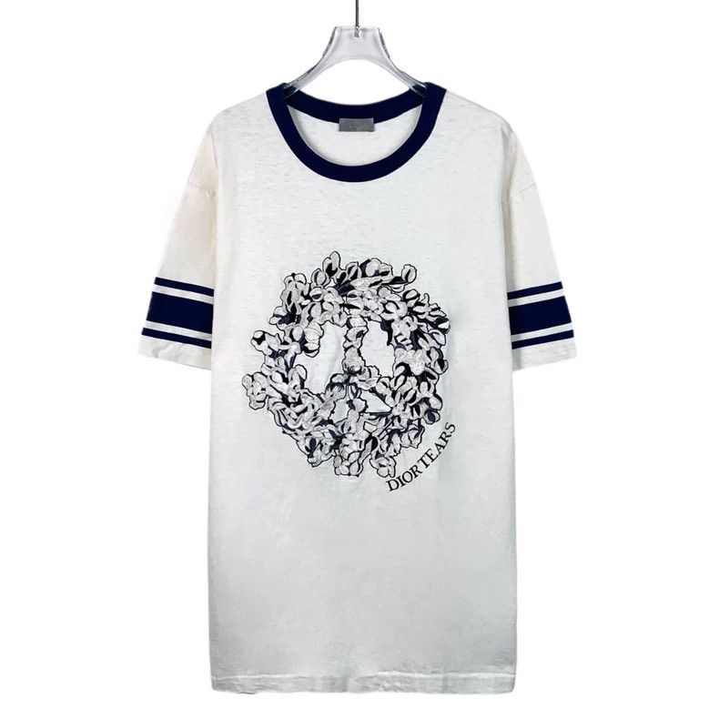 Dior Dior White pattern embroidery logo letter print cotton roun Size US L / EU 52-54 / 3 - 1 Thumbnail