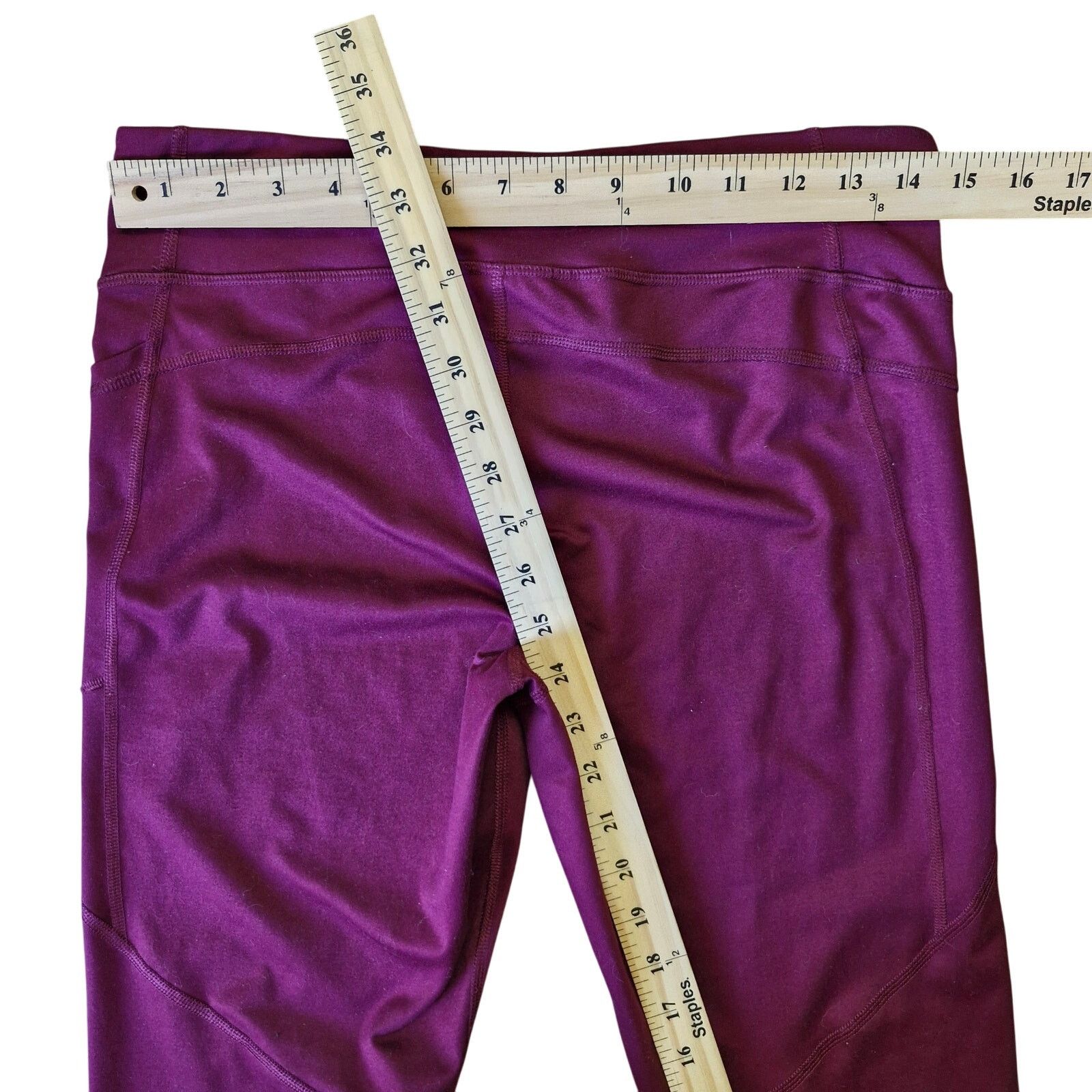 Champion Champion Leggings Women’s L Maroon Red High-Rise Activewear Size 34" / US 12 / IT 48 - 4 Thumbnail