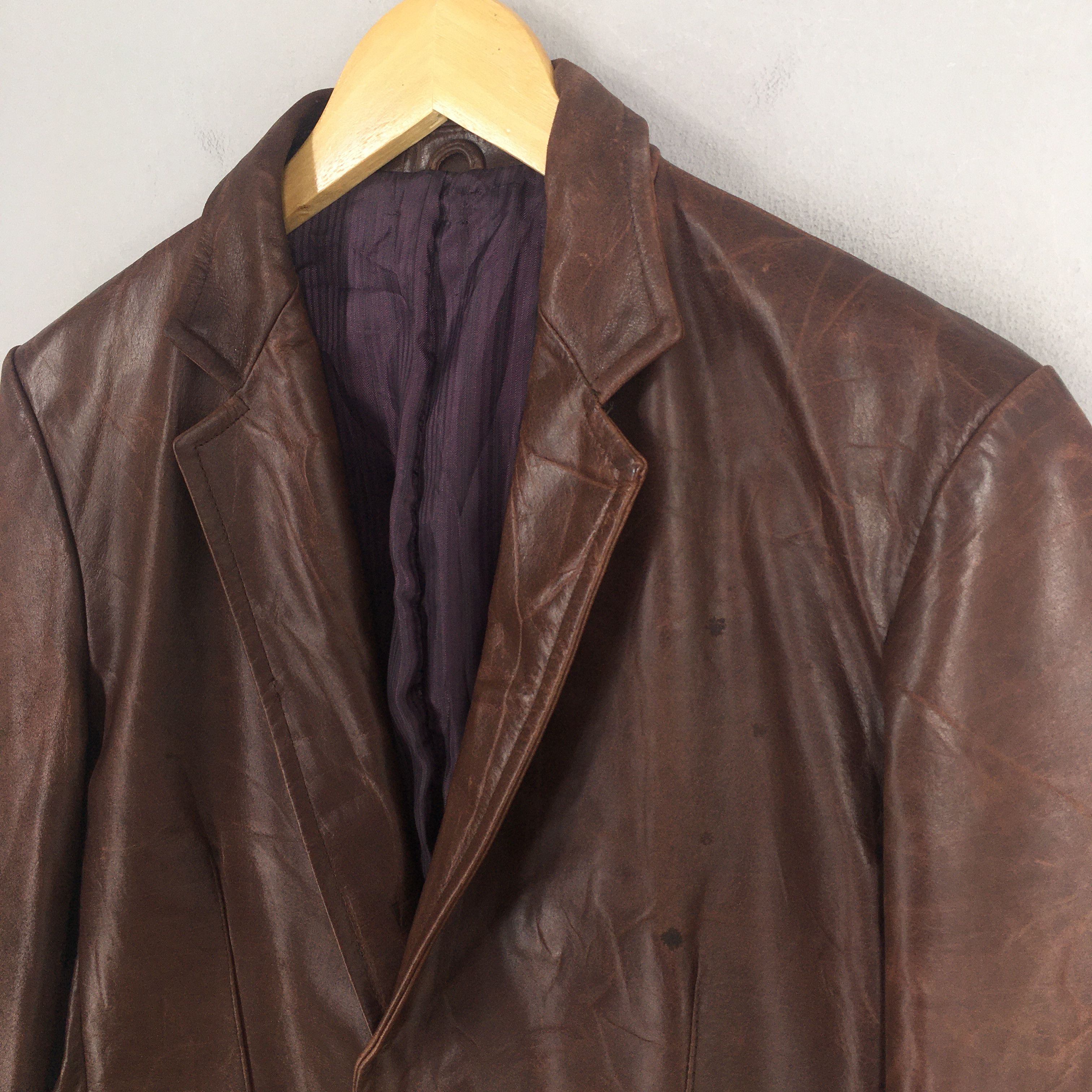 Le Grande Bleu (L.G.B.) Tornado Mart Cowhide Brown Leather Jacket Medium Size US M / EU 48-50 / 2 - 3 Thumbnail