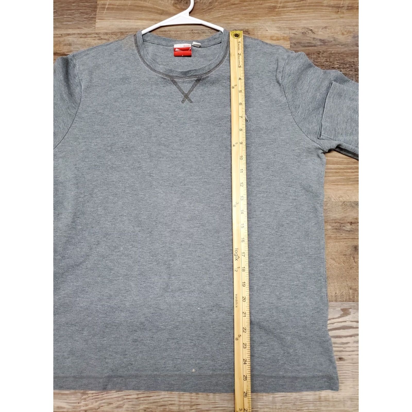 Puma PUMA Shirt Mens Medium Thermal Gray Long Sleeve Crewneck Waffle Knit Solid Logo Classic Outdoor Sports Thermal Fall Winter Spring Mens Size US M / EU 48-50 / 2 - 8 Thumbnail