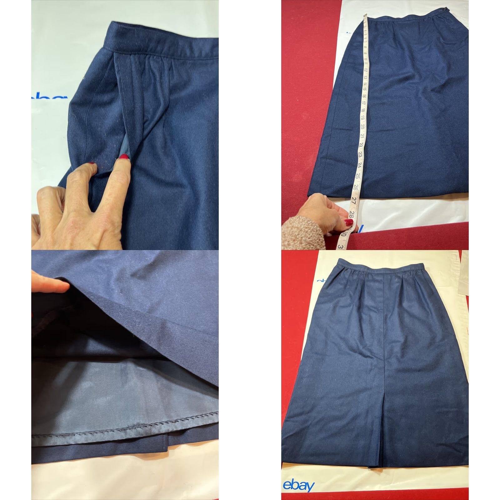 Pendleton VINTAGE Pendleton Skirt Wool Midi Pleated Button Waist Side Slit 6P Petite Women Blues? Size 28" / US 6 / IT 42 - 8 Thumbnail