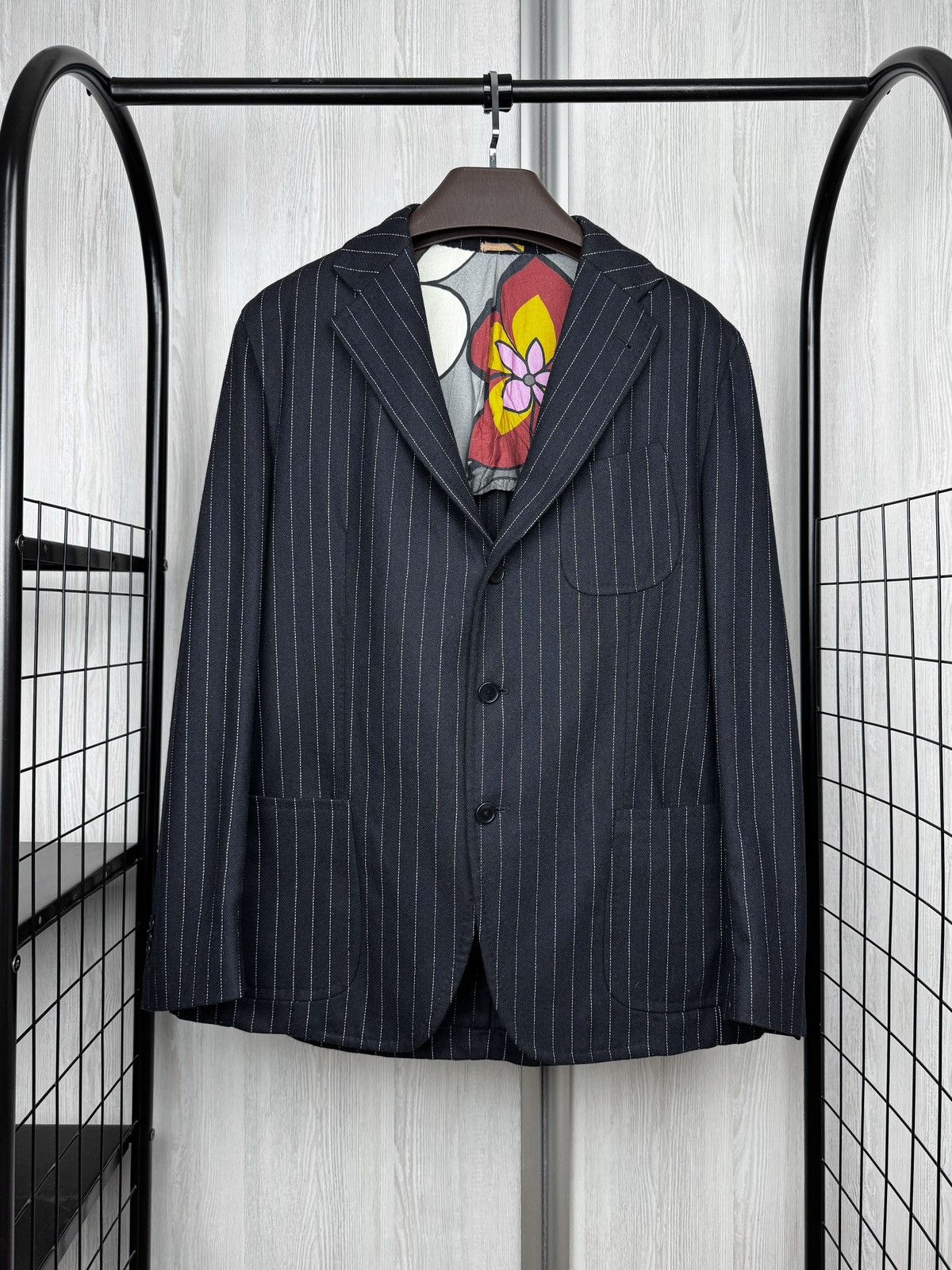 Salvatore Piccolo Salvatore Piccolo Napoli navy blue pinstripe handmade blazer Size 40R - 1 Thumbnail