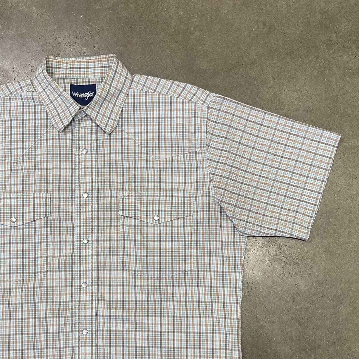 Wrangler VTG 90s Wrangler Brushpopper Check Pearl Snap Western Shirt Size US M / EU 48-50 / 2 - 1 Thumbnail