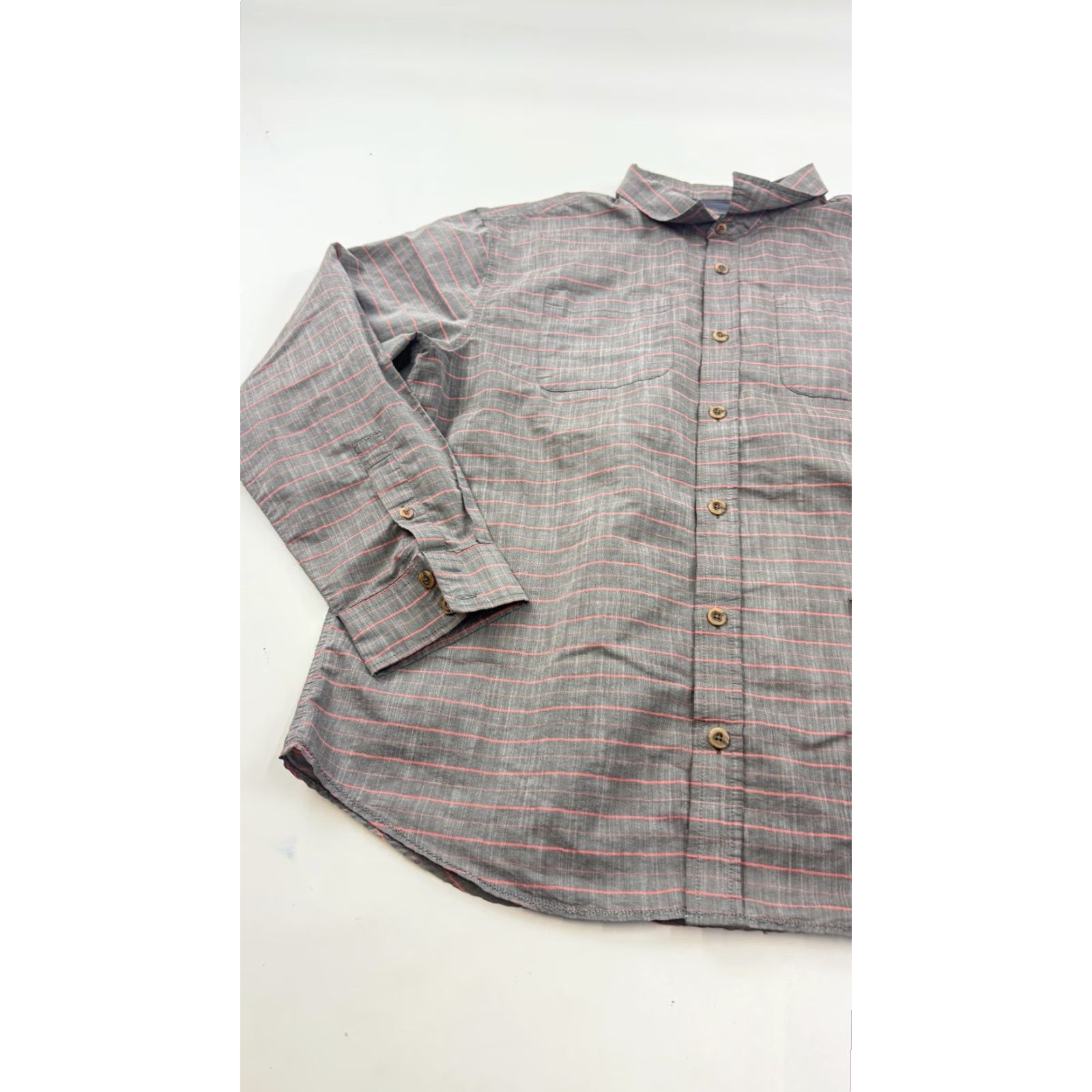 Prana PrAna Shirt Mens XL Gray Stripe Slim Fit Long Sleeve Button Front Casual Outdoor Shirt Mens XL Gray Stripe Slim Fit Long Sleeve Button Up with Pockets Size US XL / EU 56 / 4 - 3 Thumbnail