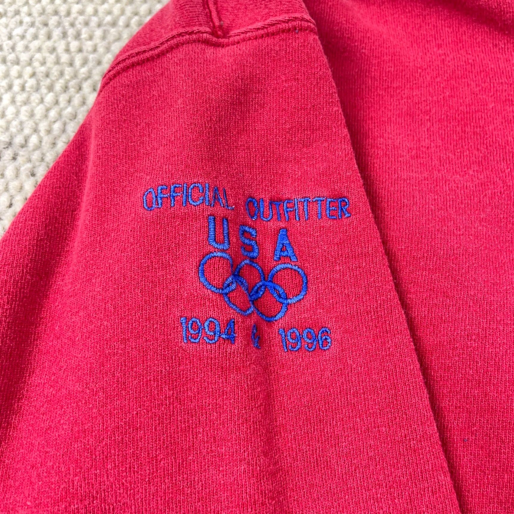 Champion Vintage Champion Sweatshirt Men XXL Red Crewneck Olympics Staff 1996 90s Faded Size US XXL / EU 58 / 5 - 5 Thumbnail