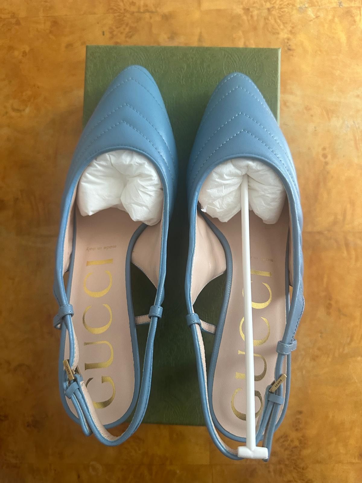 Gucci Gucci matelasse Leather slingback. Full set AW 2022 Size US 7.5 / IT 37.5 - 1 Thumbnail