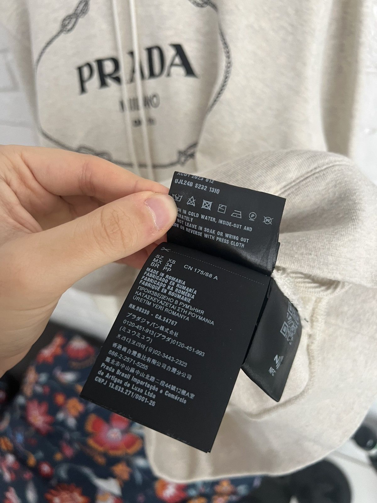 Prada 1920$ Oversized Embroidery Logo Hoodie Size US XS / EU 42 / 0 - 6 Thumbnail