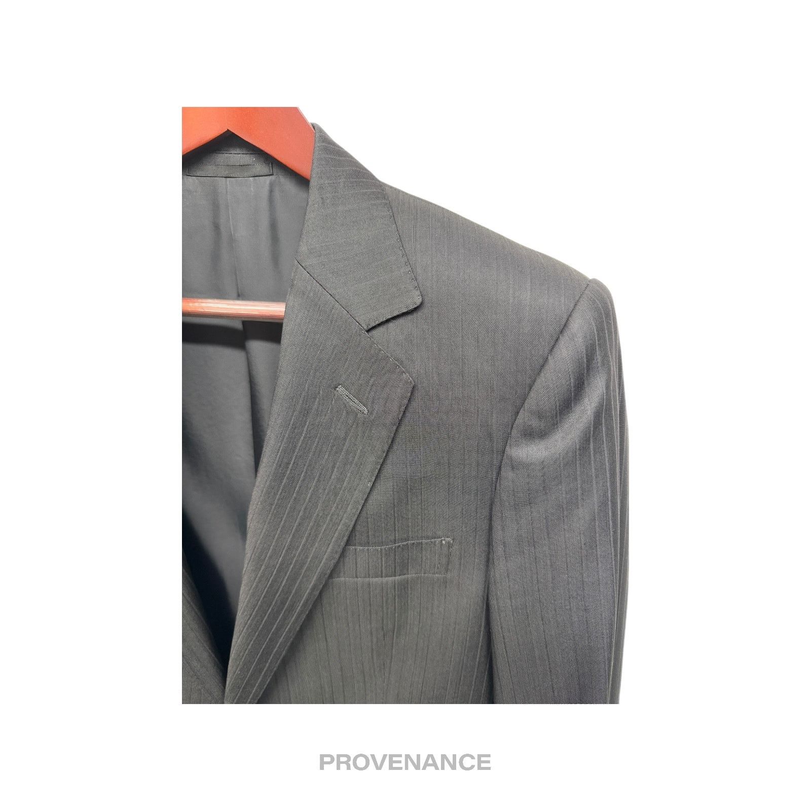 Gucci 🔴 Gucci Jacket Coat Blazer - Shadow Stripe Peak 50R 40R Size 40R - 3 Thumbnail