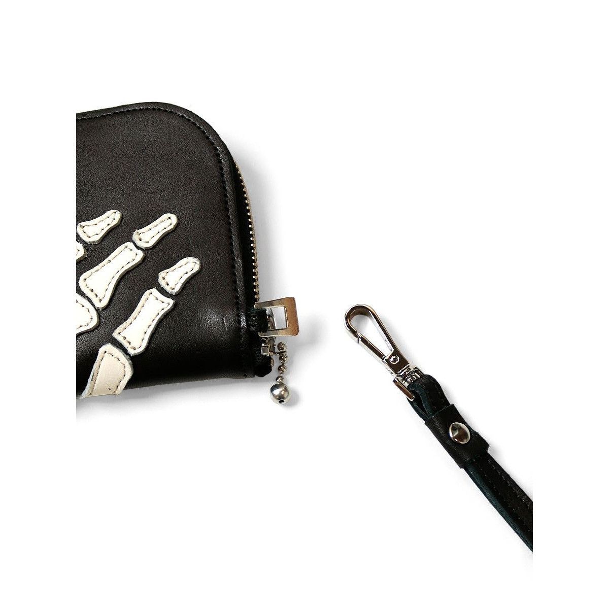 Kapital Kapital Leather Thumbs Up Bone Hand Zip Neck wallet Bag Size ONE SIZE - 7 Thumbnail