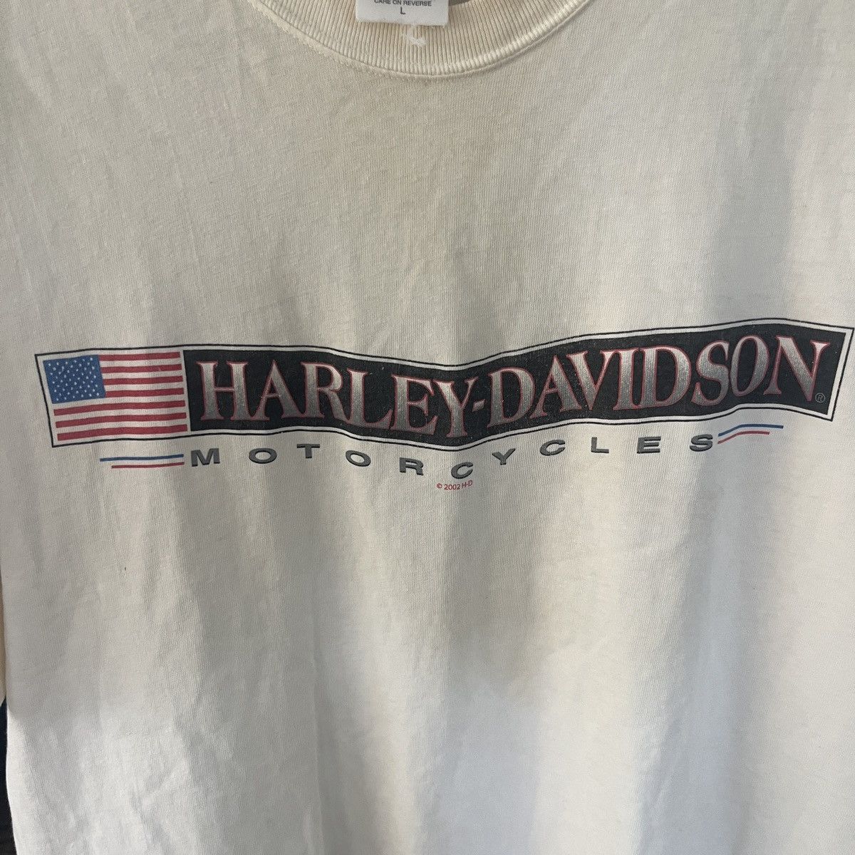 Harley Davidson Vintage 2002 Cream Logo T Shirt Gainesville Florida Size US L / EU 52-54 / 3 - 2 Thumbnail