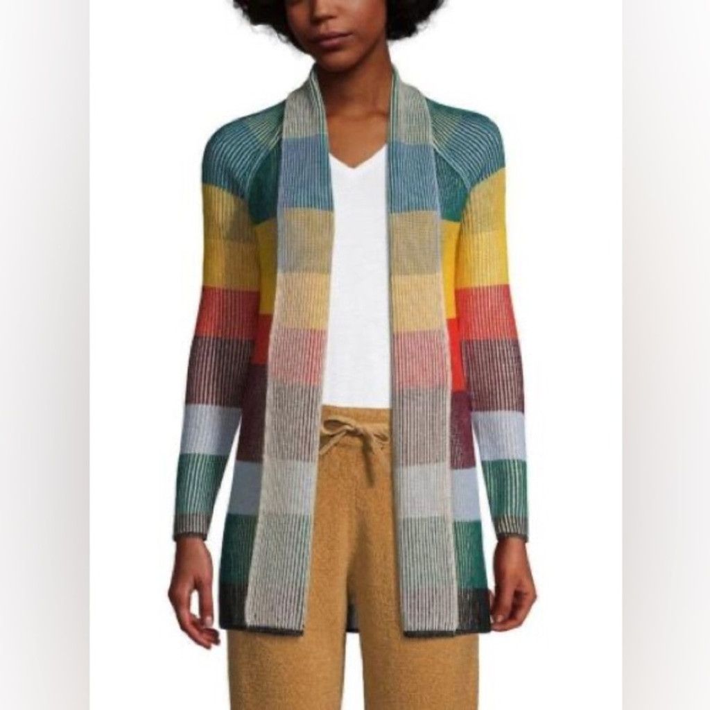 Lands' End LANDS END Womens Color Layers Ribbed Long Cardigan Sweater S Size S / US 4 / IT 40 - 2 Thumbnail