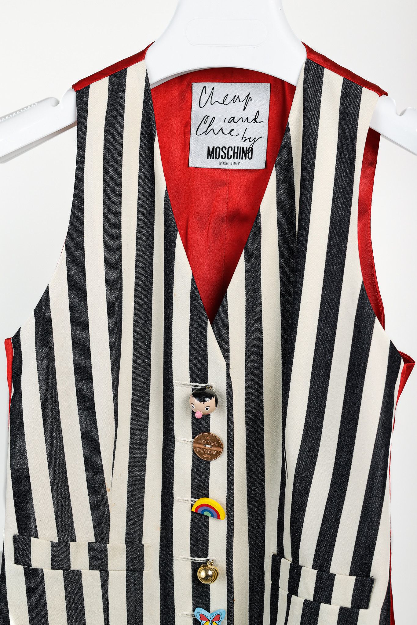 Moschino Moschino Cheap & Chic Striped Toy Button Waistcoat Size S / US 4 / IT 40 - 3 Thumbnail